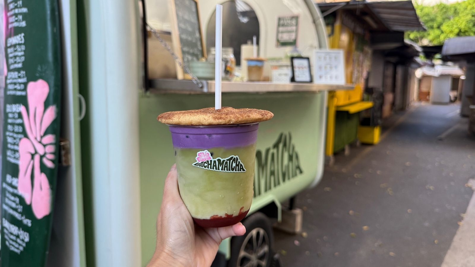 strawberry matcha latte