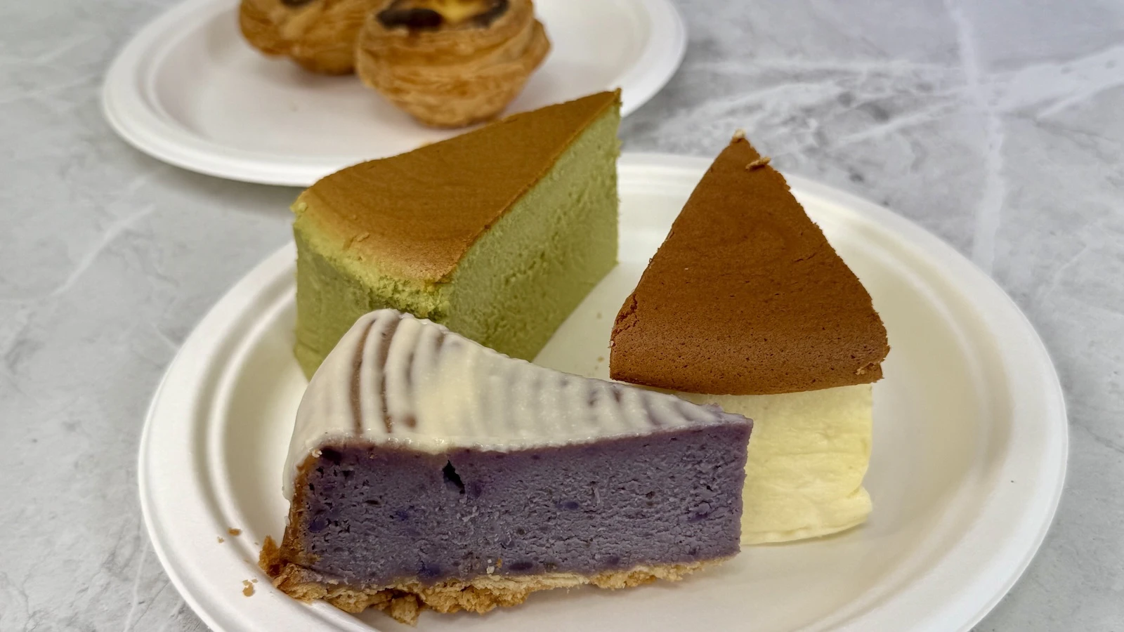 ube souffle cheesecake
