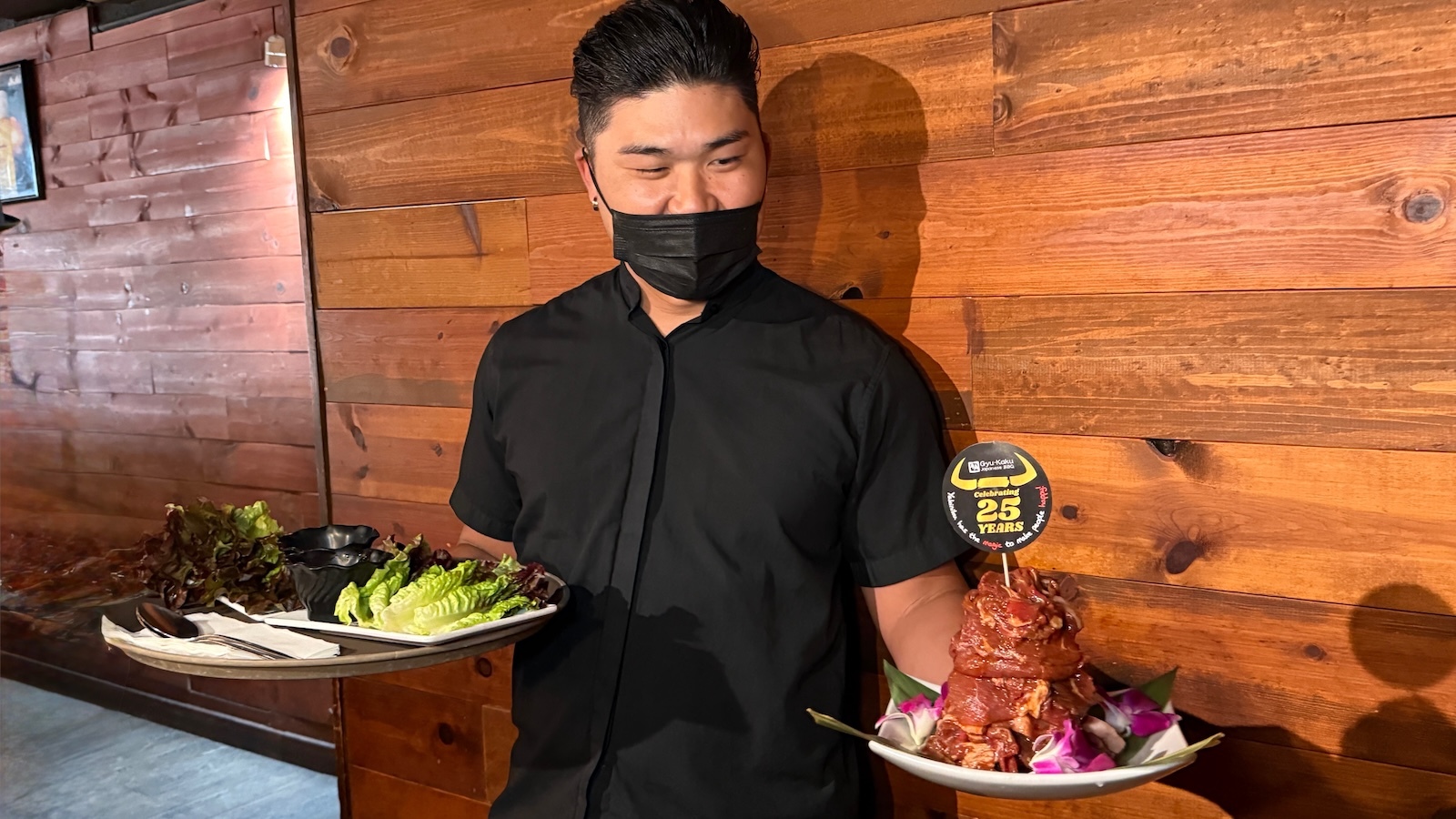 server with meat