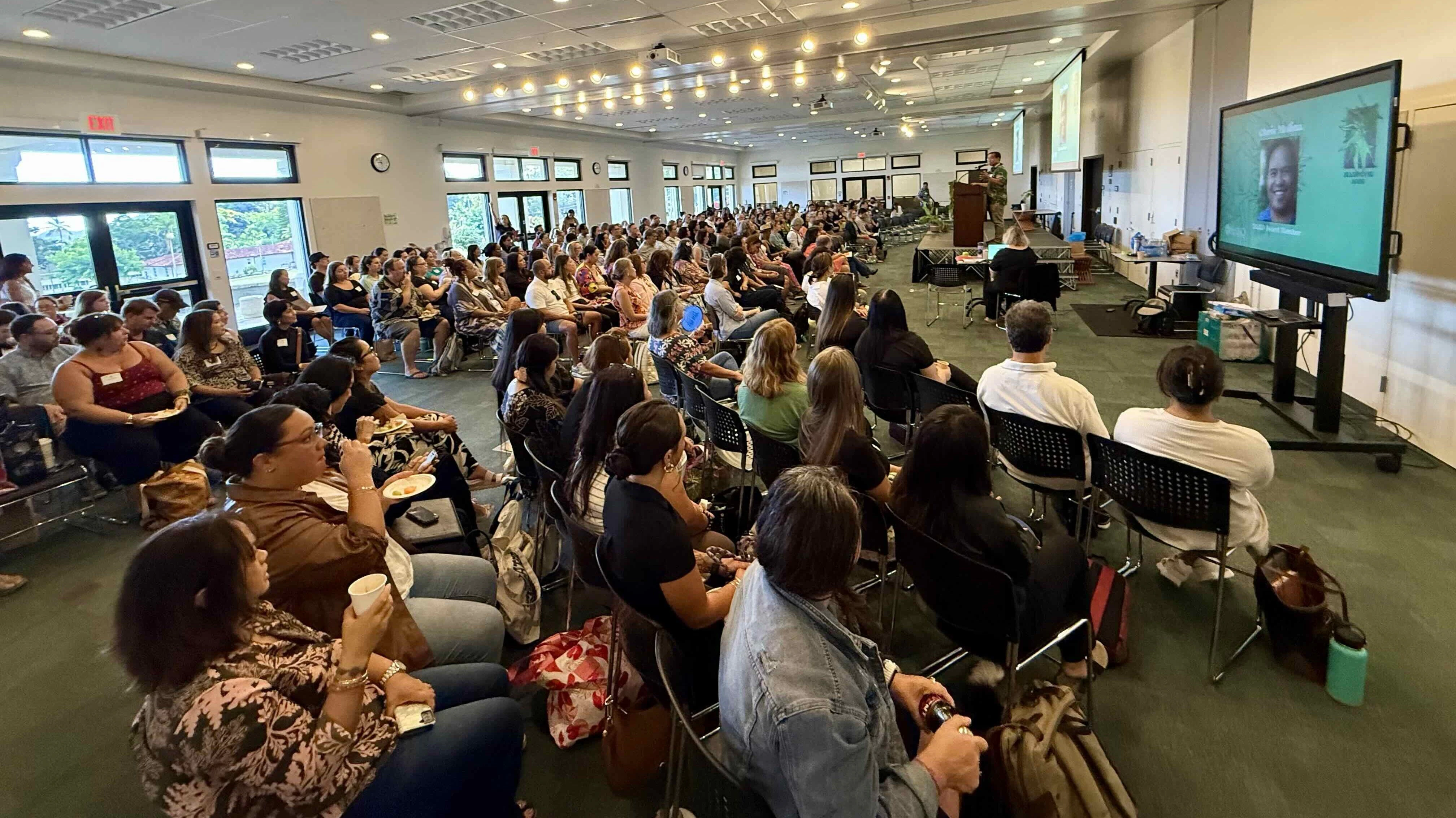 HANOCON 2025 modeled that of its lei hīpuʻu kukui graphic which symbolizes “the unique characteristics of our sector and the moment we’re in." Roughly 300 people were in attendance on Friday, Sept. 26, 2025, at Windward Community College.