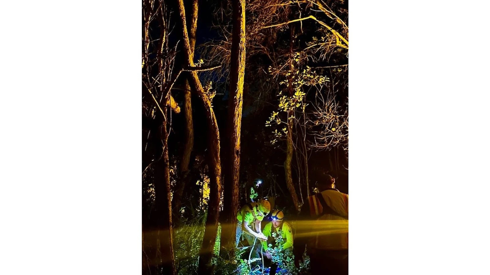 A 30-year-old Boston man had to be rescued June 11 after he fell 30 feet from a steep cliff while trying to get a closer glimpse of the ongoing eruption of Kīlauea volcano in Hawai‘i Volcanoes National Park. The HVNP Search-and-Rescue team is pictured here preparing ropes for the rescue.
