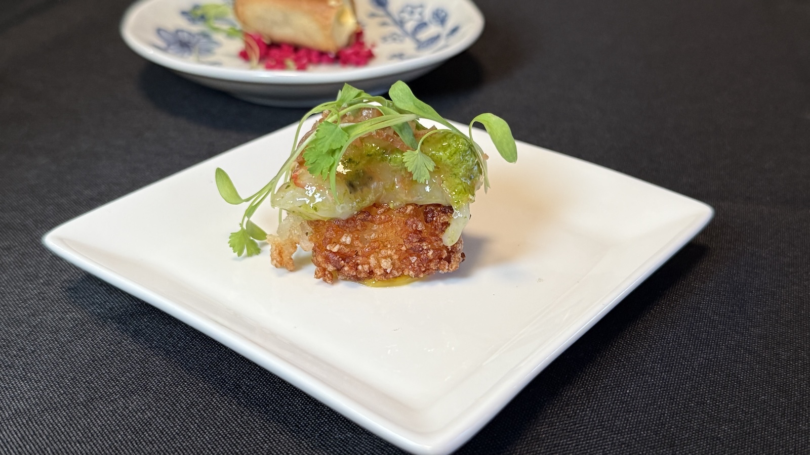 shrimp on rice cracker