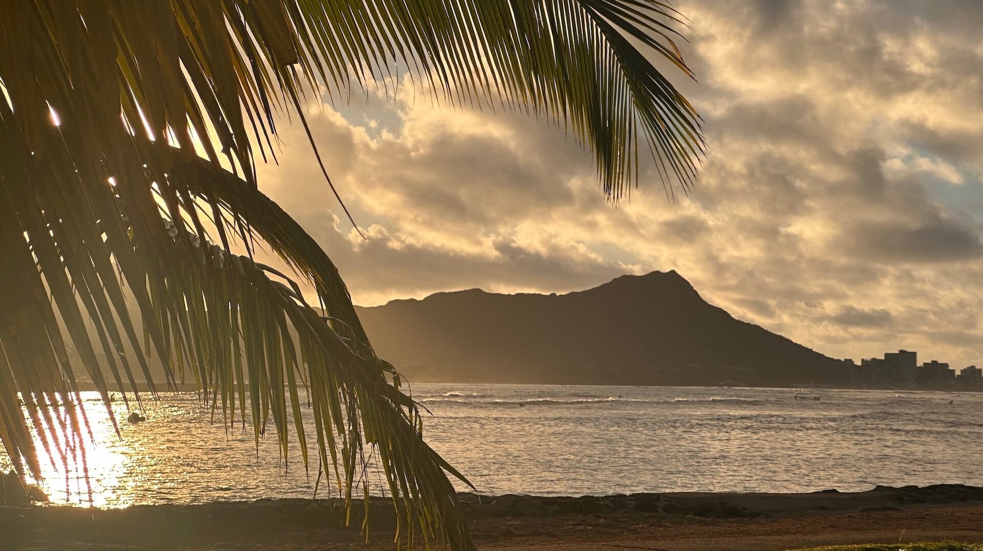 Just "as the sun peaked over the back of Diamond Head."