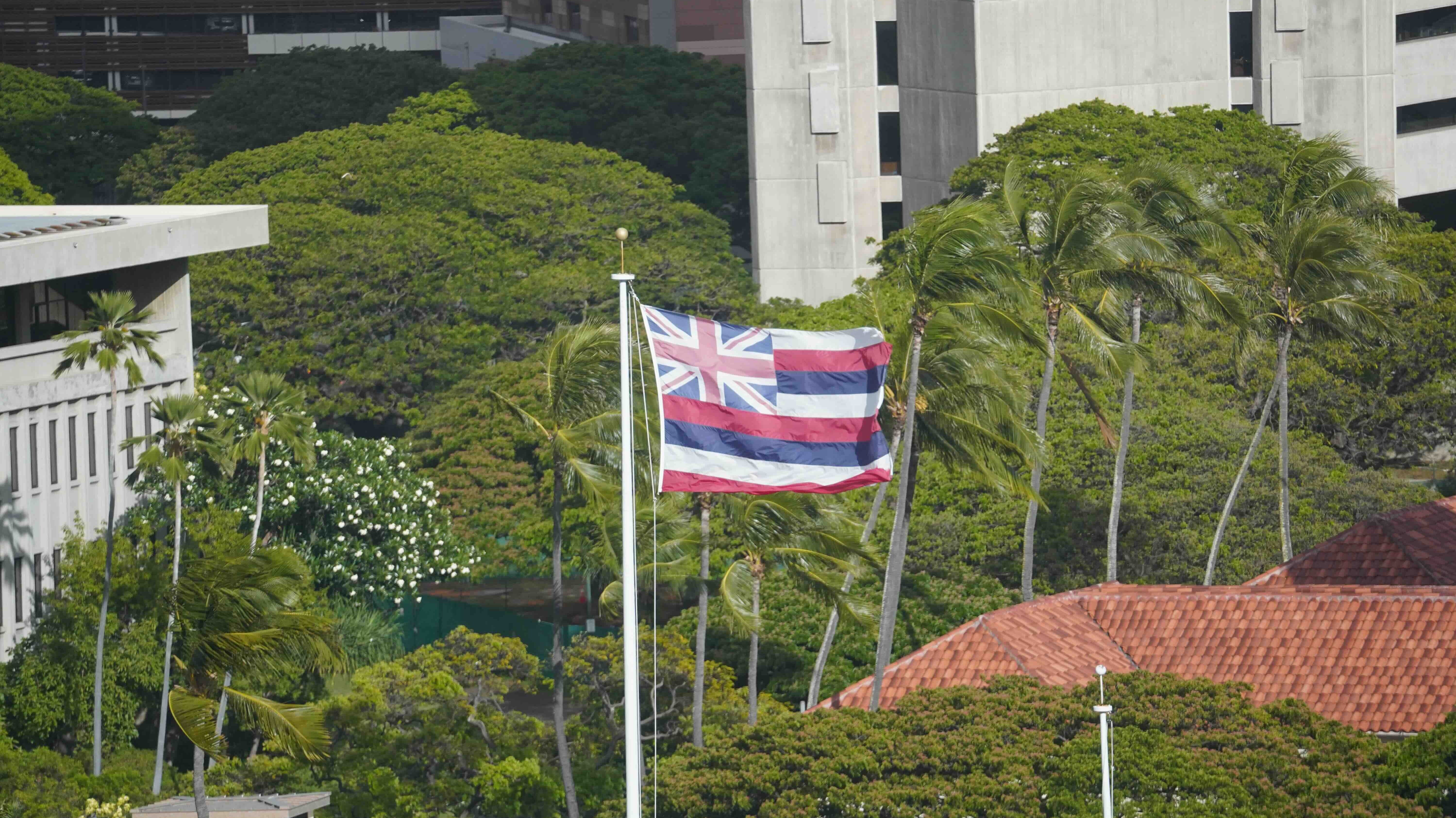 Hawaii flag, Downtown Honolulu