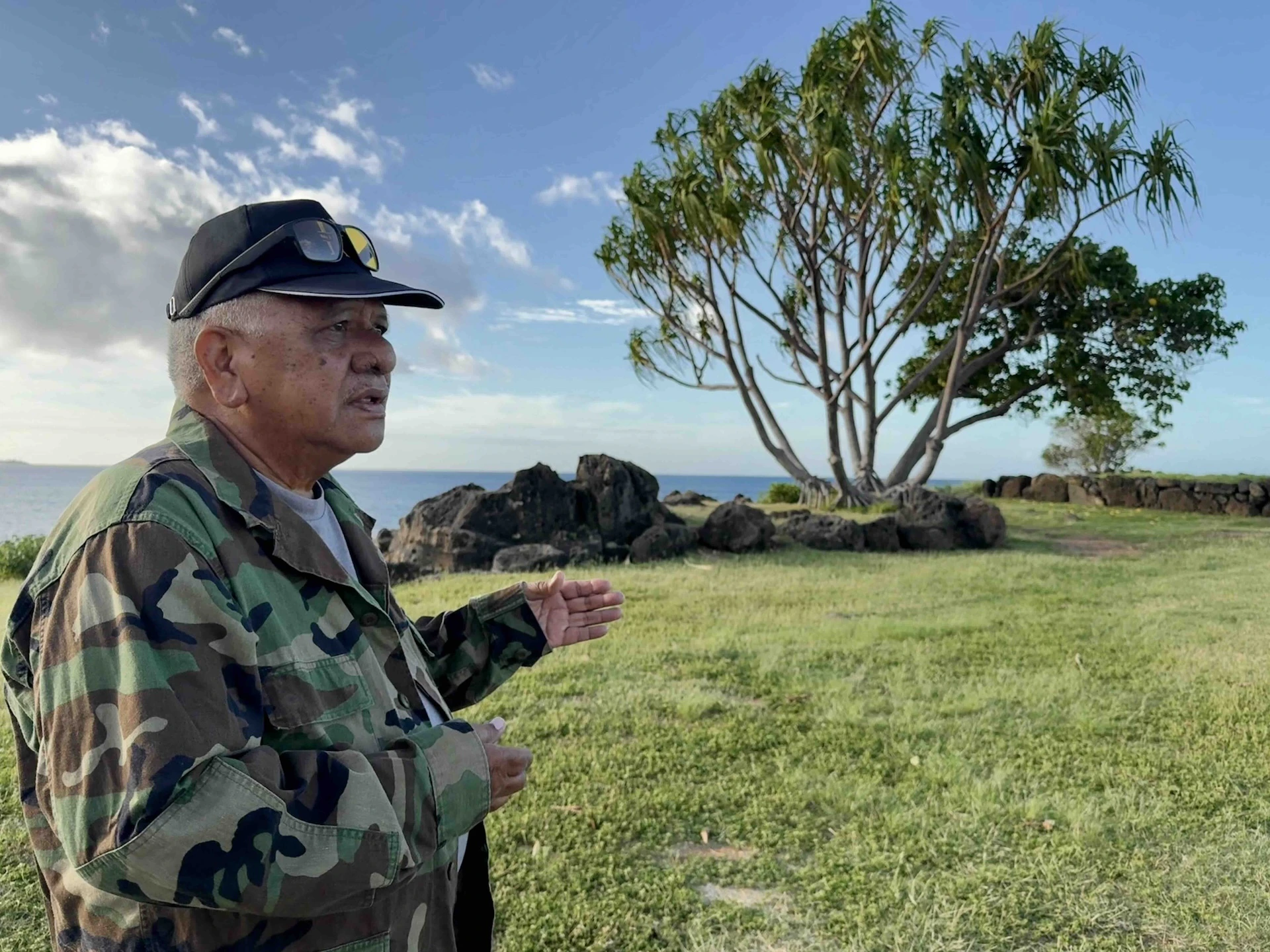 Rocky Naeʻole, member of The Royal Order of Kamehameha I, Moku O Kapuāiwa Chapter, says his kuleana is taking of Kūʻīlioloa Heiau.