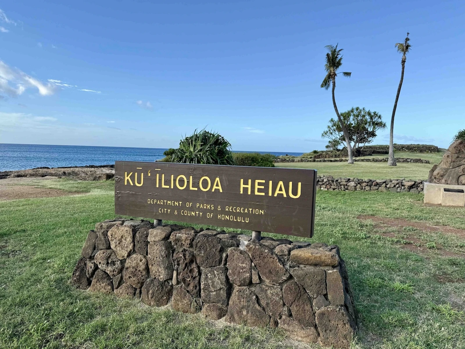 The Hawaiian temple dates to the 11th or 12th century, according to a sculpture from the City and County of Honolulu, which manages the site situated on the Kaneʻilio Point near Pōkaʻī Bay in Waiʻanae.