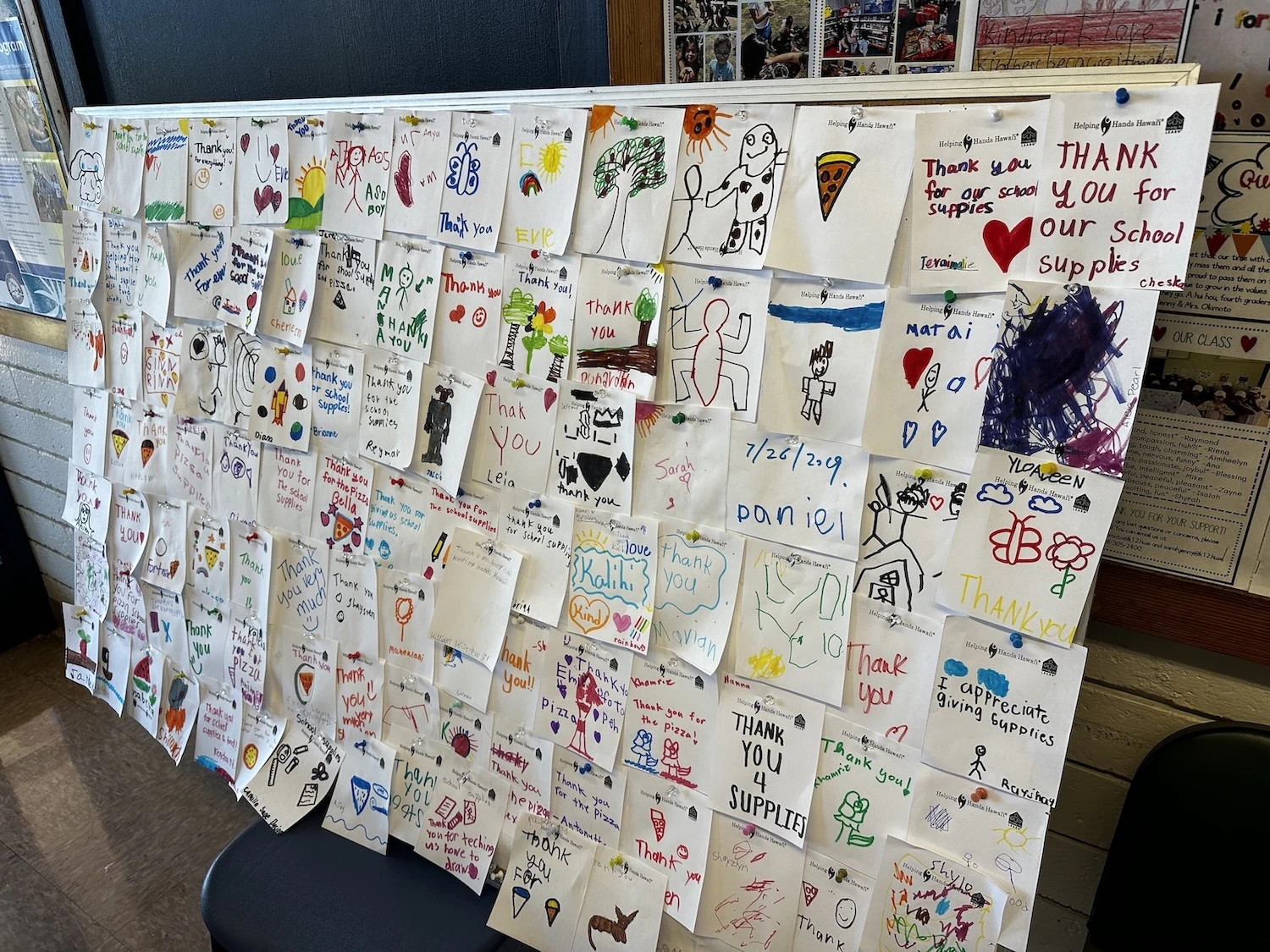 Thank you notes from children