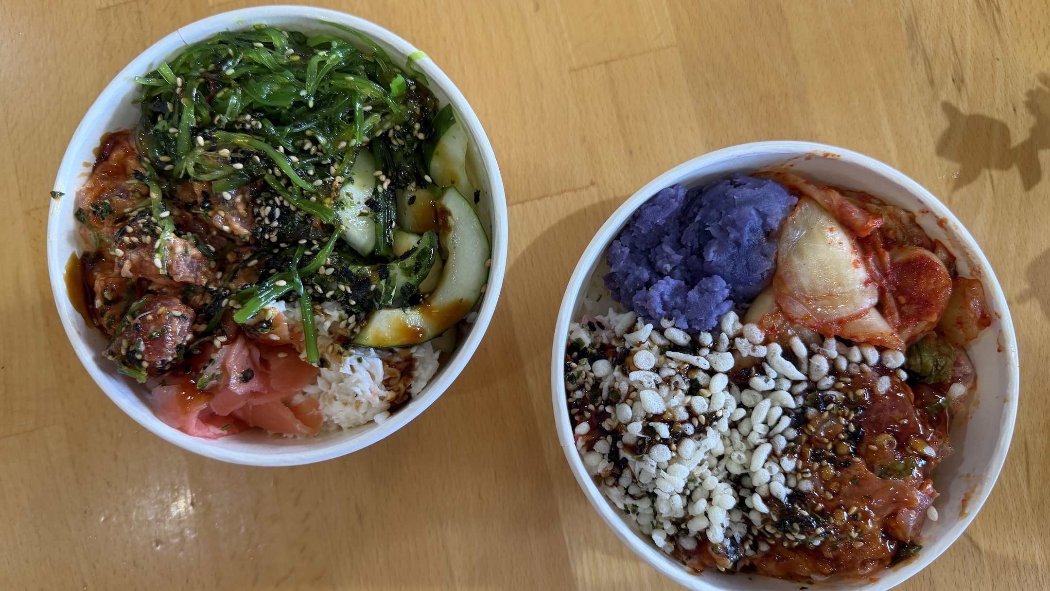 Poke bowls, like these ones, are a large part of the menu at Poke for the People.