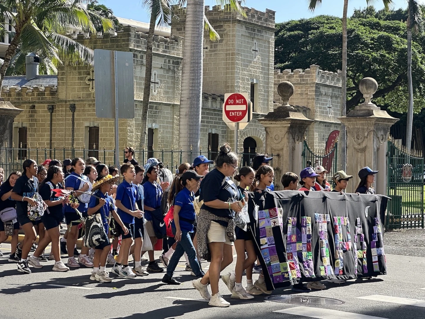 Keiki participated in the ʻOnipaʻa Peace March on Friday, Jan. 16.