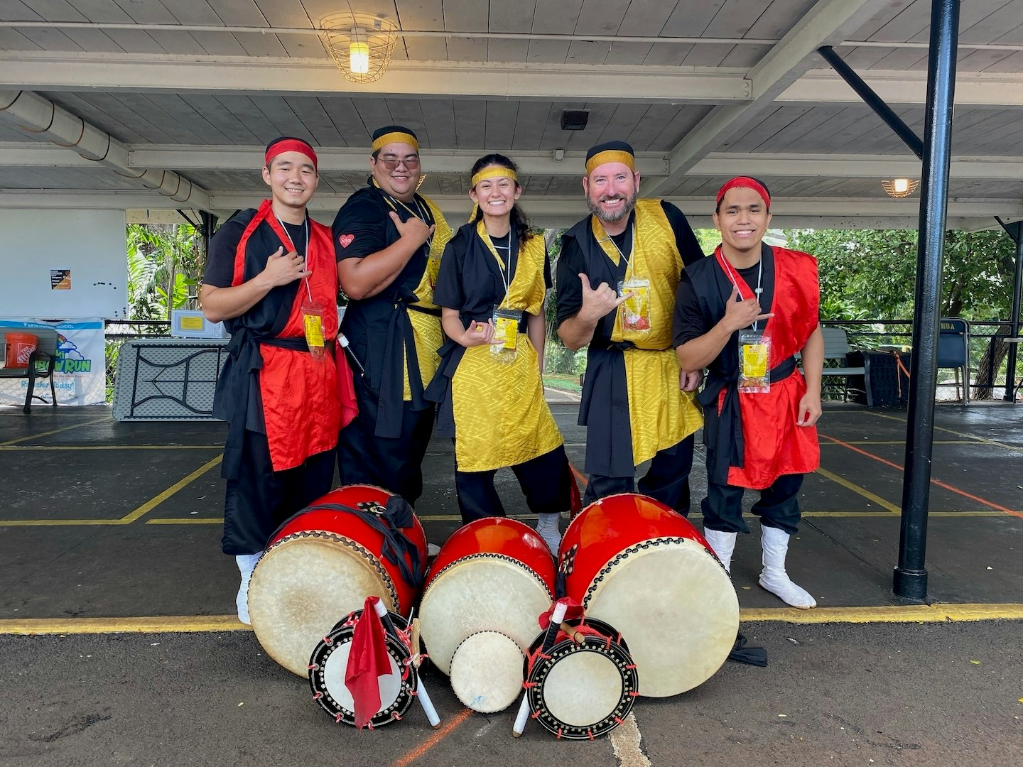 Todd Kobashigawa, second from the left, performed at the Hawaiʻi Baptist Academy, shown here, for his niece's birthday.