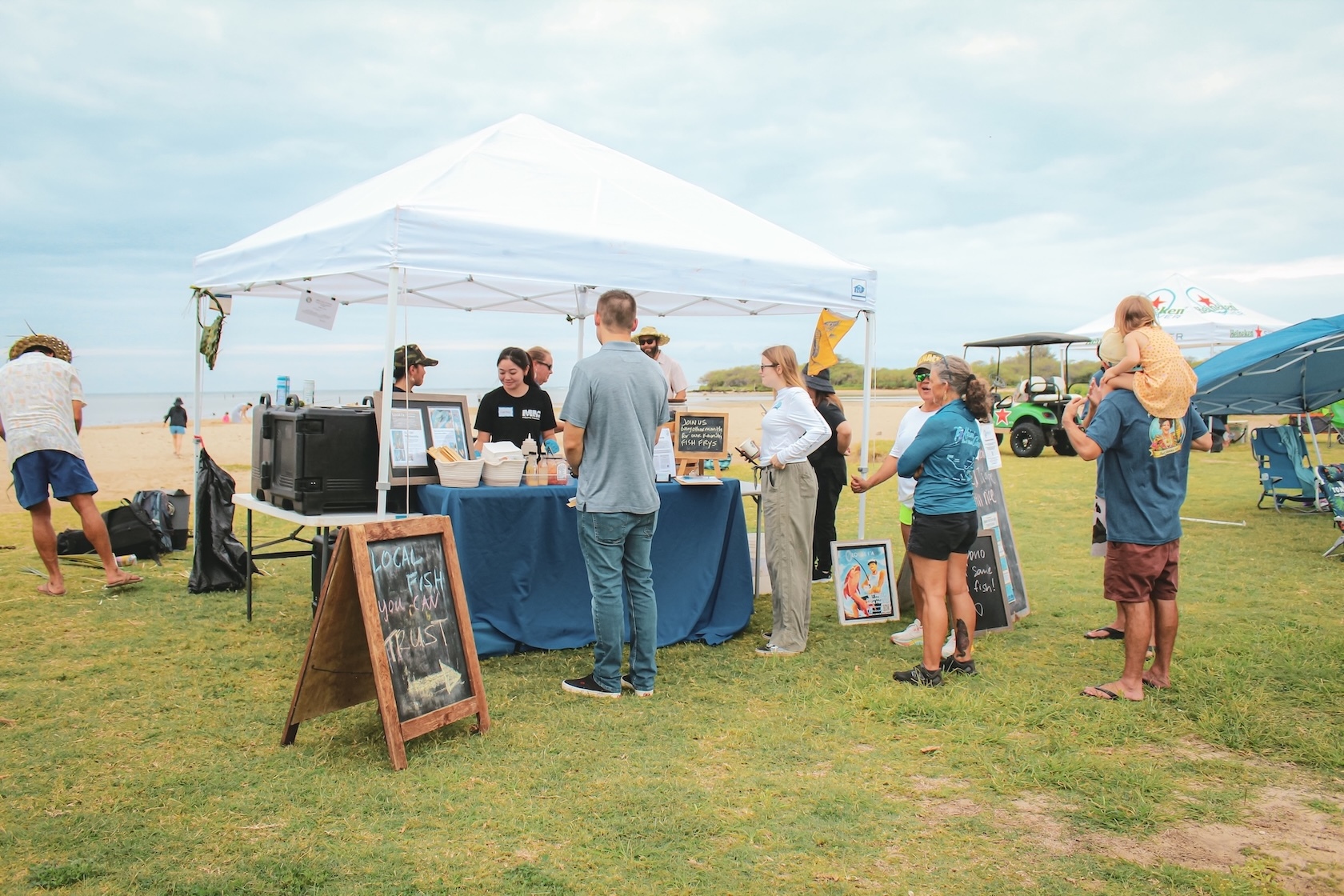 Fishers donated a portion of their catch after weigh-in to Local Iʻa, which coordinated a community fish fry, and Chef Hui, which led by Chef Eric Oto created ceviche tasting plates.