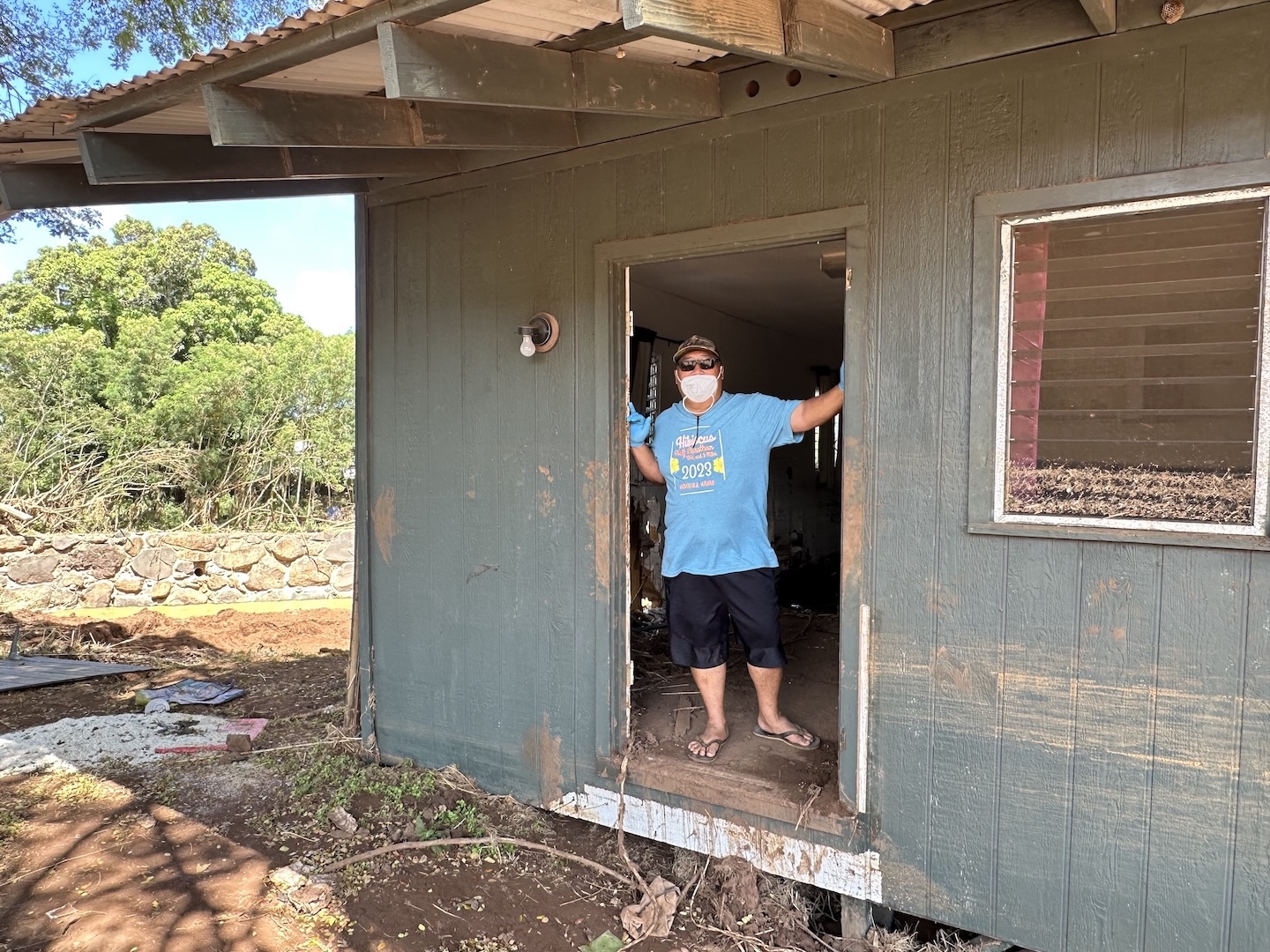 Wendell Toki lost almost everything in the recent Kona low storms. He stands in a home, which was destroyed by the floods.