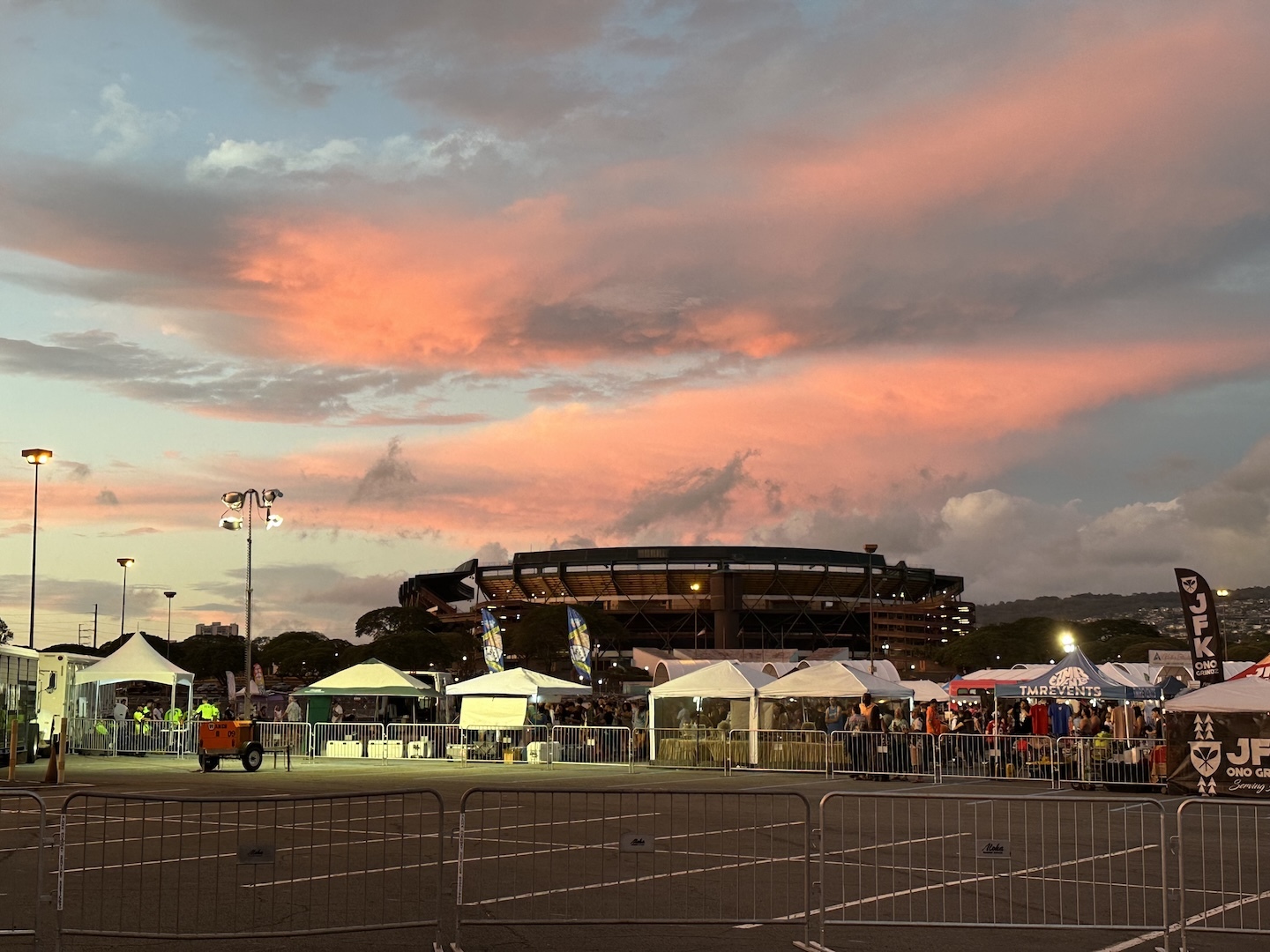 Attendees of the Aloha to Aloha Stadium concert were treated to this sunset over the stadium on Saturday, October. 25.