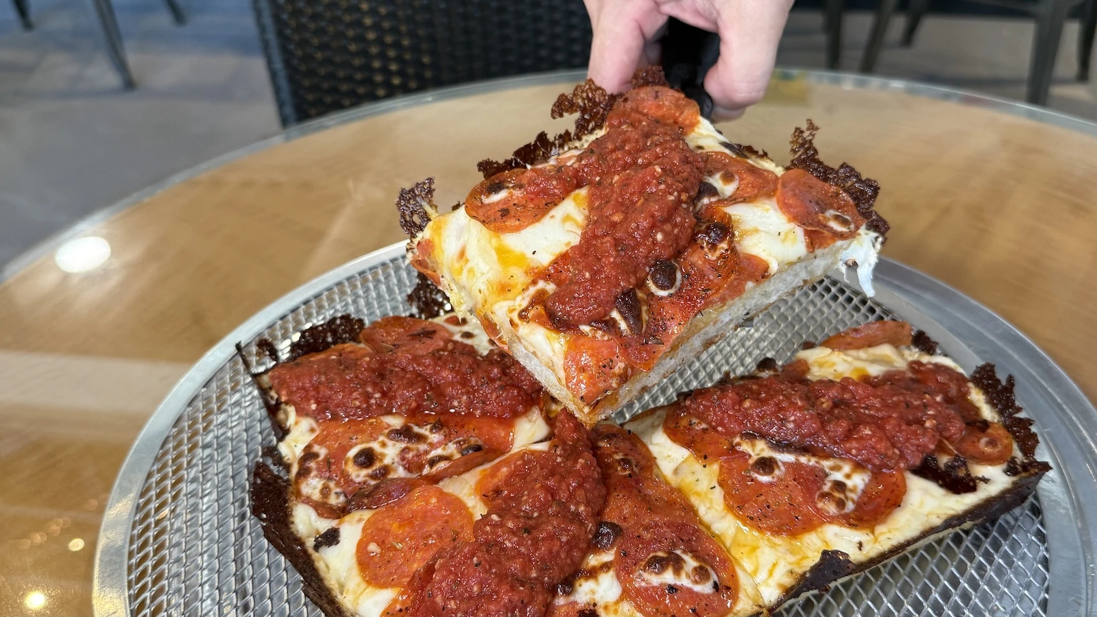 Detroit-style pepperoni