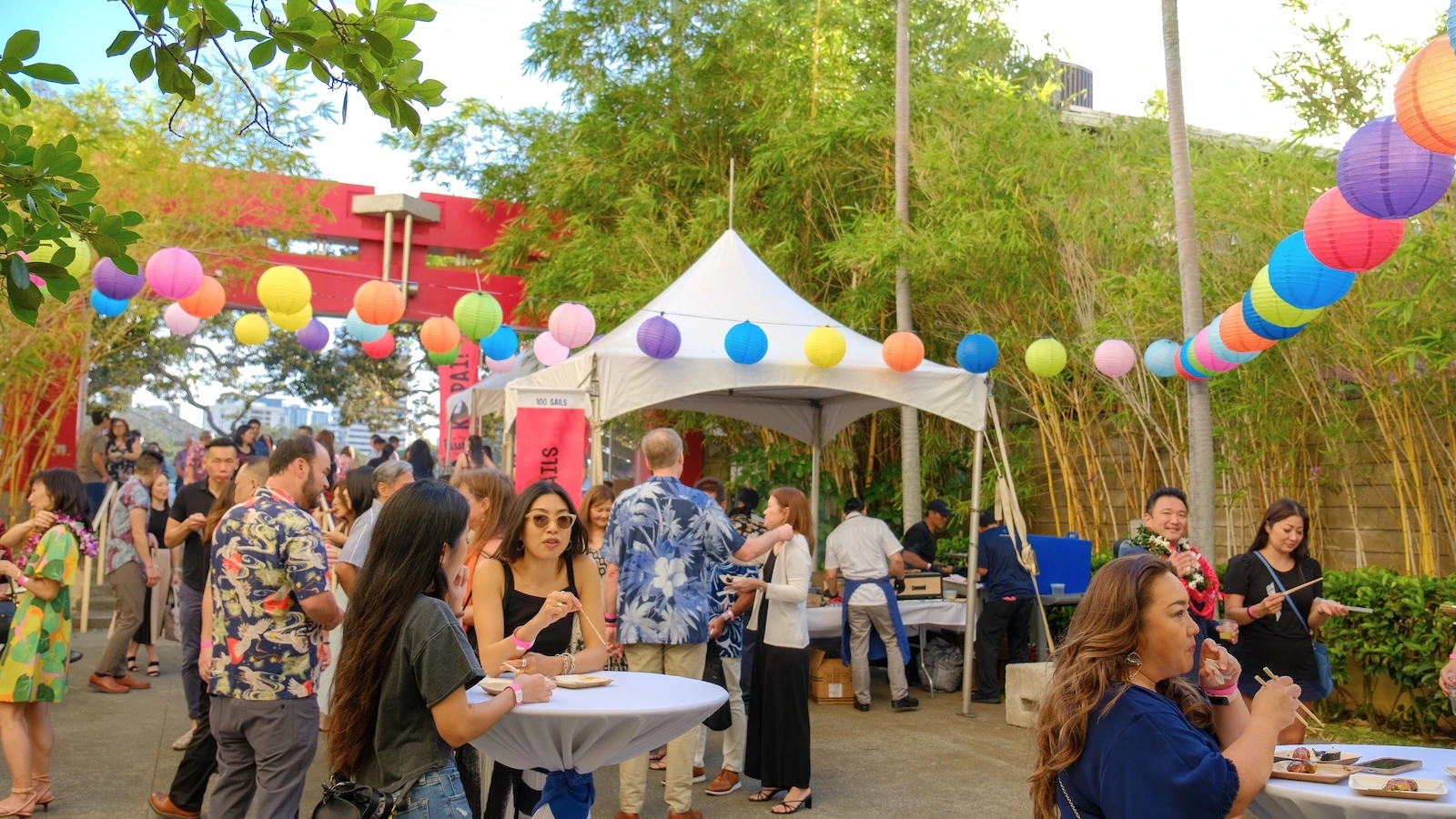 Previous Irasshai event in the courtyard.