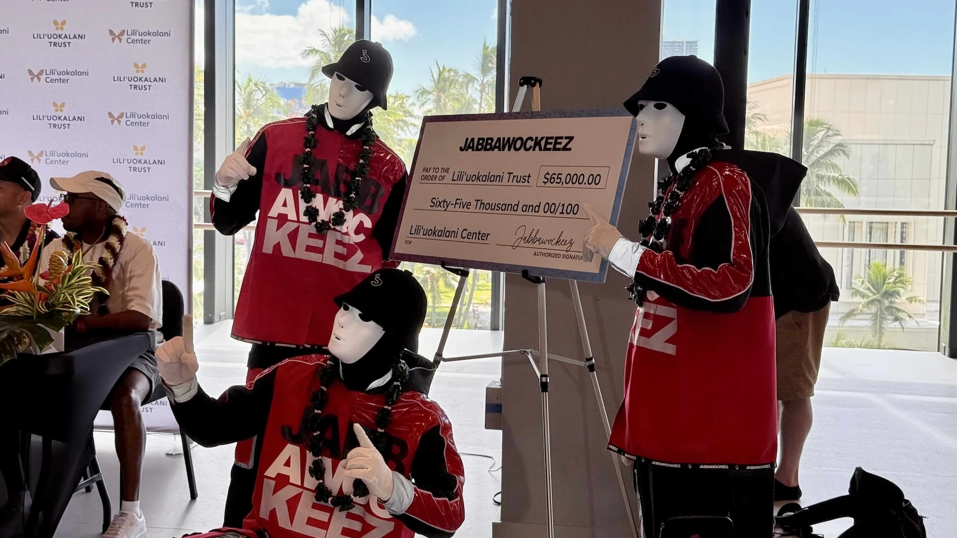 The Jabbawockeez donate and dance benefiting youth at Liliʻuokalani Center