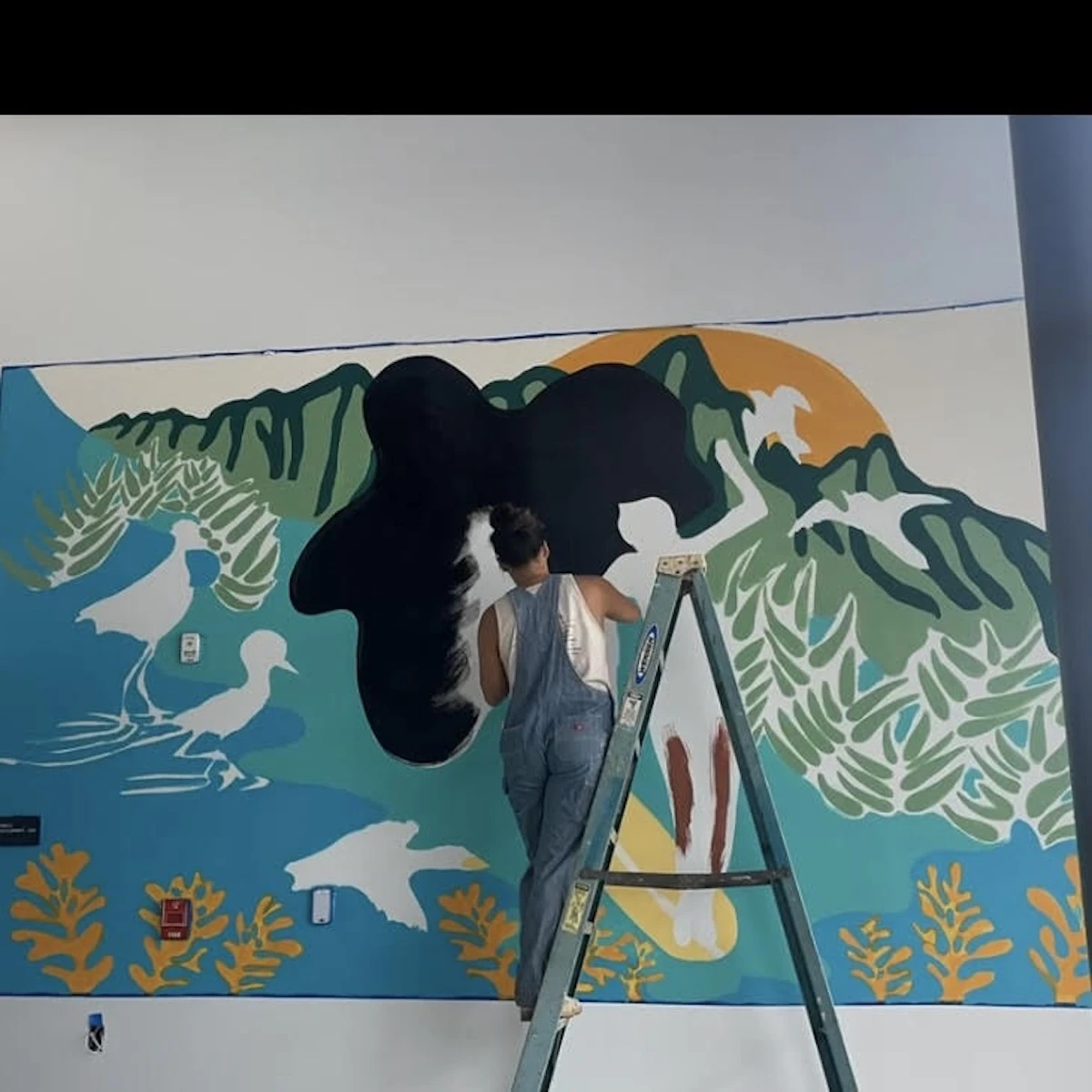 Fernandez worked on a mural for The LineUp at Wai Kai.