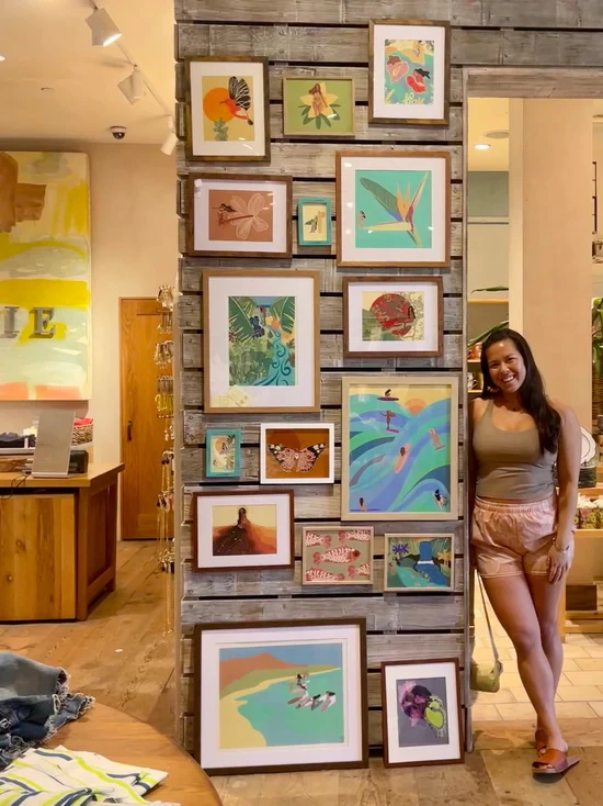 Fernandez's art displayed at Anthrpologie.
