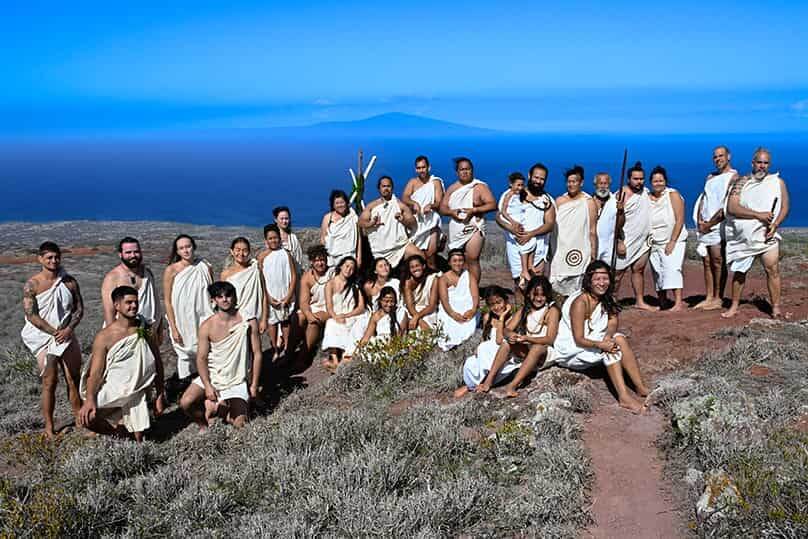 The revival of annual Makahiki ceremonies on Kaho‘olawe has reawakened Kānaka ‘Ōiwi spiritual beliefs, customs and practices, and rekindled the relationship between Kānaka and our ancestral akua – Lono, Kū‘ula, Kāne, Kanaloa, Laka and Haumea – reconnecting the soul and ea of our Lāhui Hawai‘i. Today, Makahiki ceremonies are conducted throughout Hawai‘i. Here, Lono practitioners gather for a photo on Moa‘ulaiki in November 2025 following the opening of the 44th annual Makahiki season on Kaho‘olawe. - Photo: Kat Ho