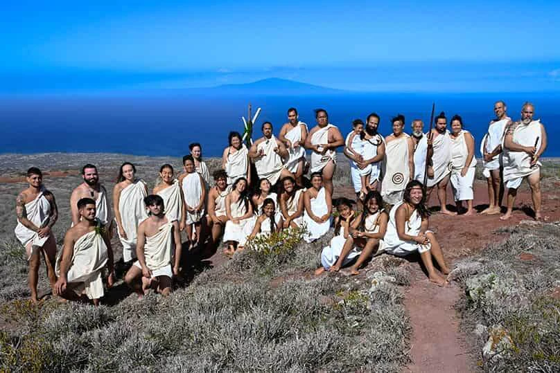 The revival of annual Makahiki ceremonies on Kaho‘olawe has reawakened Kānaka ‘Ōiwi spiritual beliefs, customs and practices, and rekindled the relationship between Kānaka and our ancestral akua – Lono, Kū‘ula, Kāne, Kanaloa, Laka and Haumea – reconnecting the soul and ea of our Lāhui Hawai‘i. Today, Makahiki ceremonies are conducted throughout Hawai‘i. Here, Lono practitioners gather for a photo on Moa‘ulaiki in November 2025 following the opening of the 44th annual Makahiki season on Kaho‘olawe. - Photo: Kat Ho