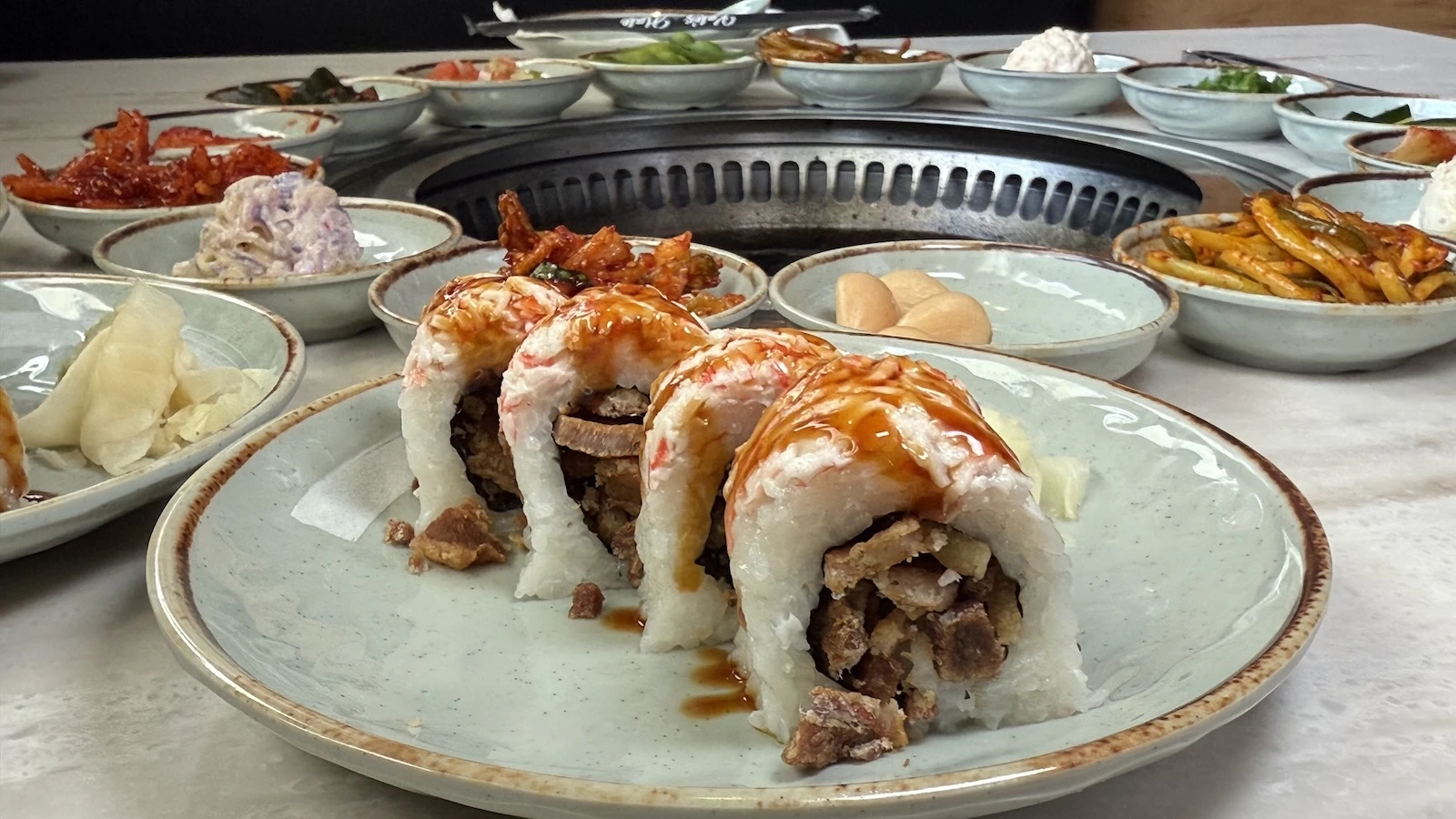 crab and pork belly roll
