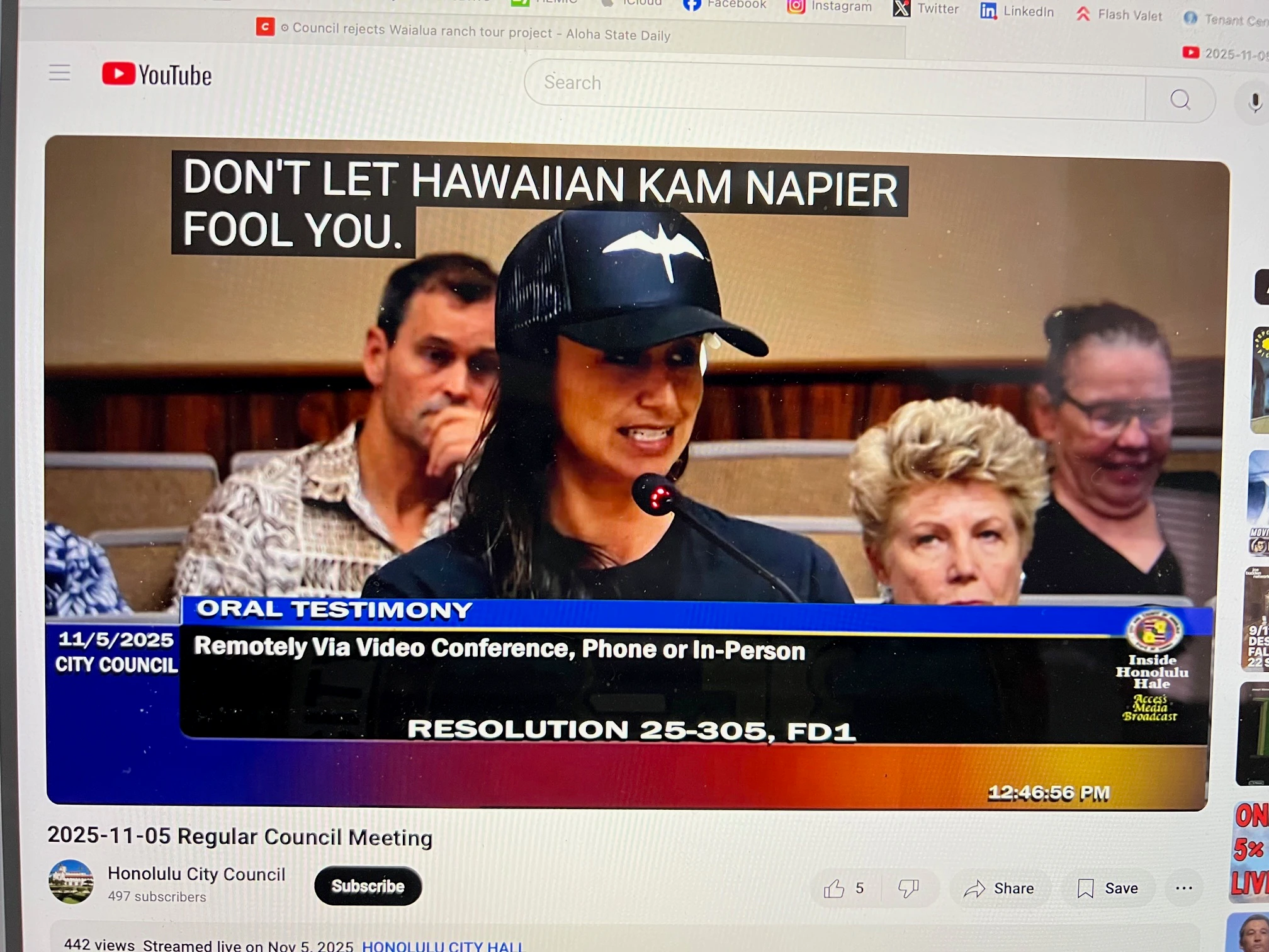 Kam appears in closed captioning