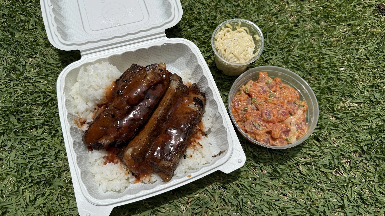 barbecue baby back ribs and spicy poke