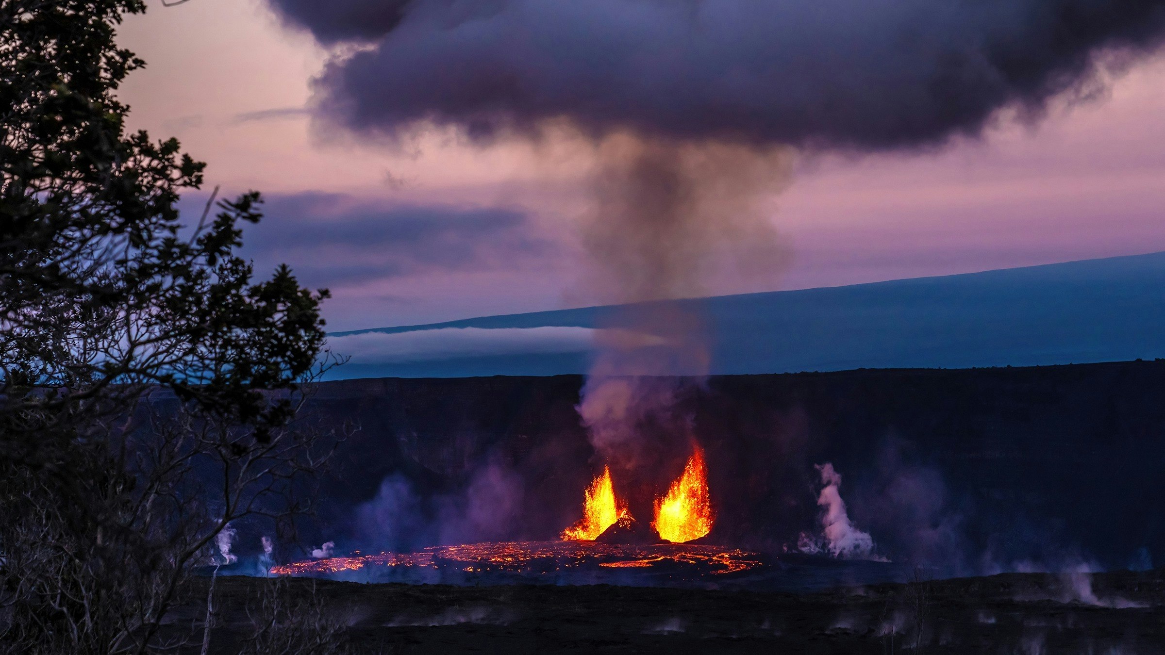 Fountaining lava pictured here in January 2025.