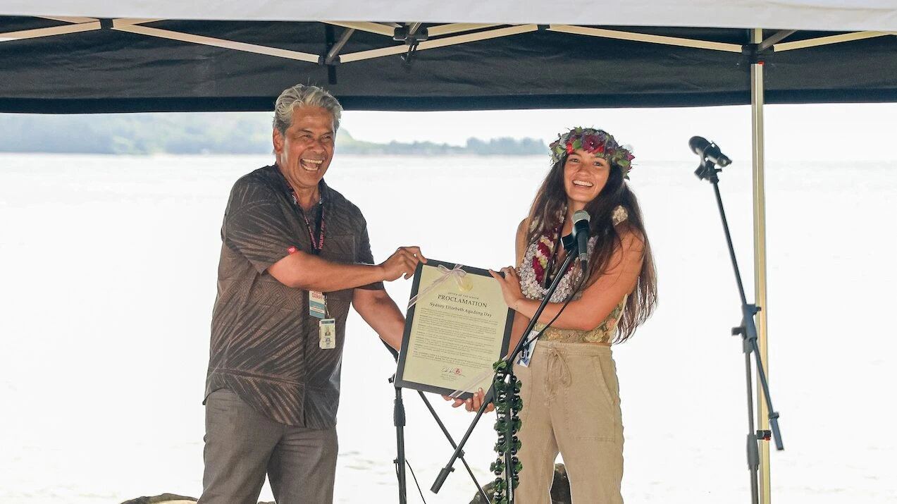 County of Kauaʻi Mayor Derek Kawakami declared a special day in honor of Kauaʻi-born actress Sydney Agudong.