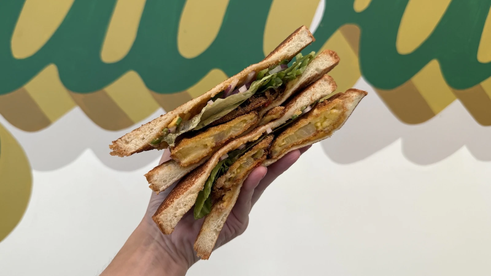 fried green tomato sandwich