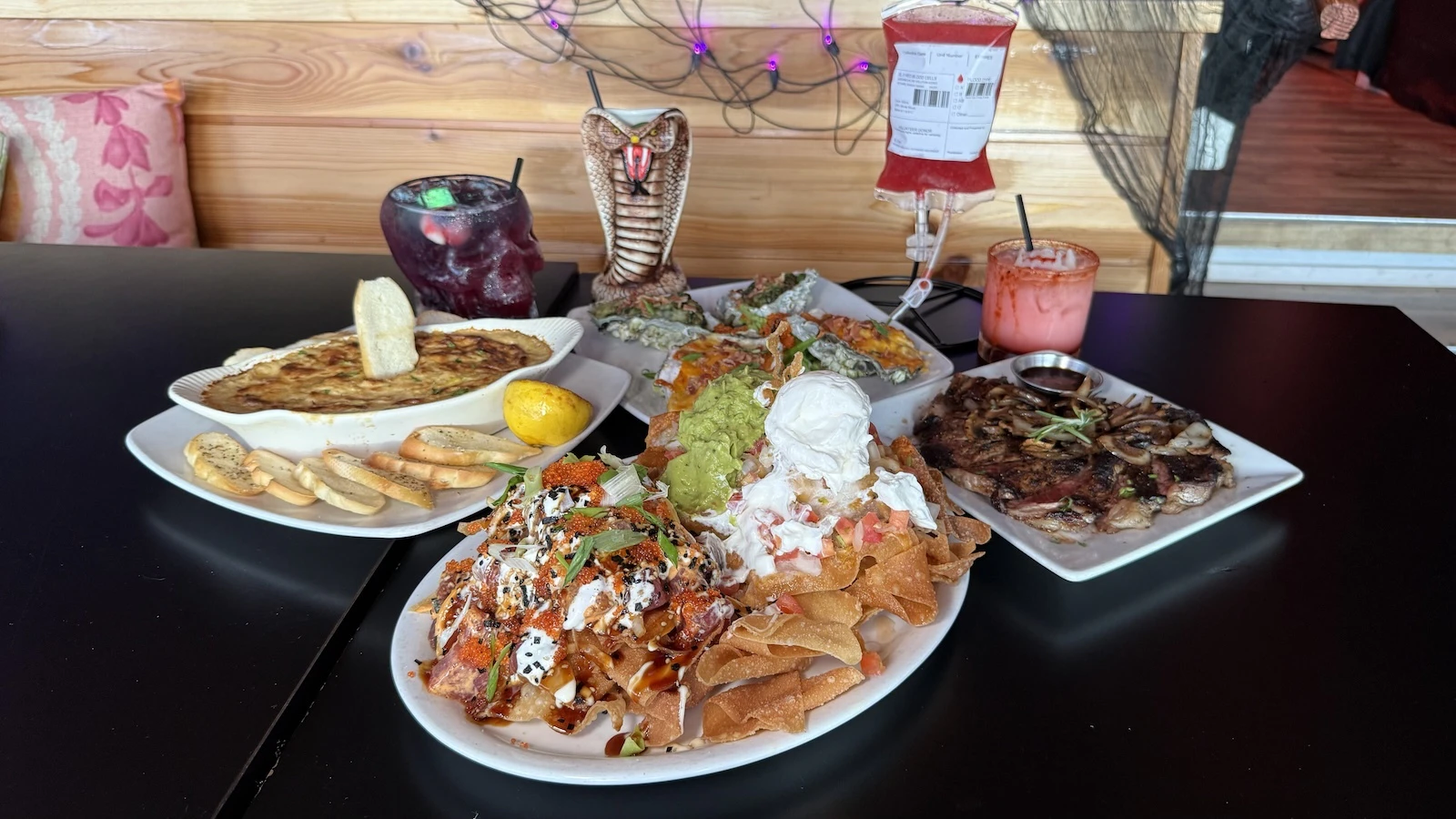 spooky cocktails and appetizers