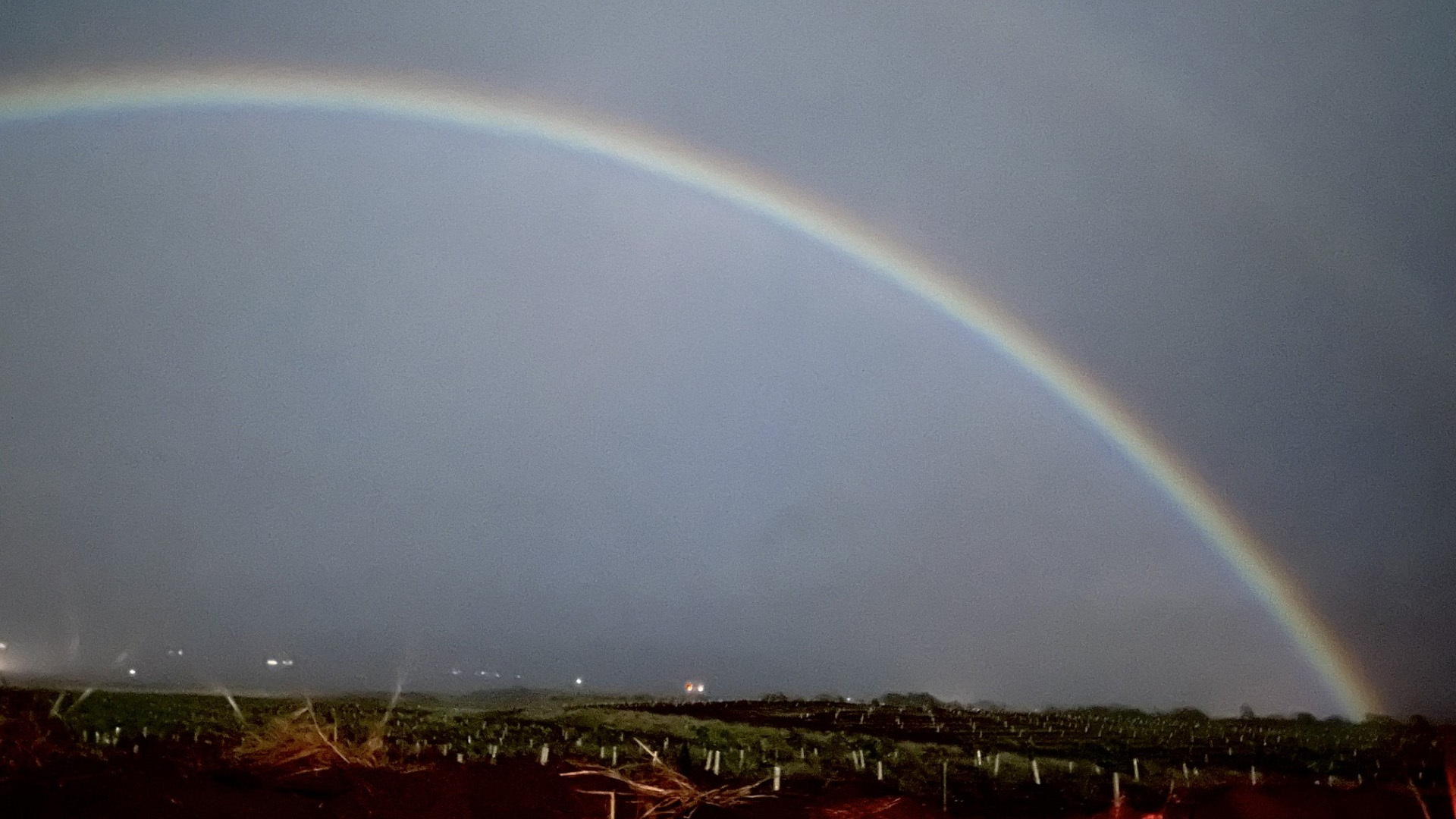 Rainbow under the moon
