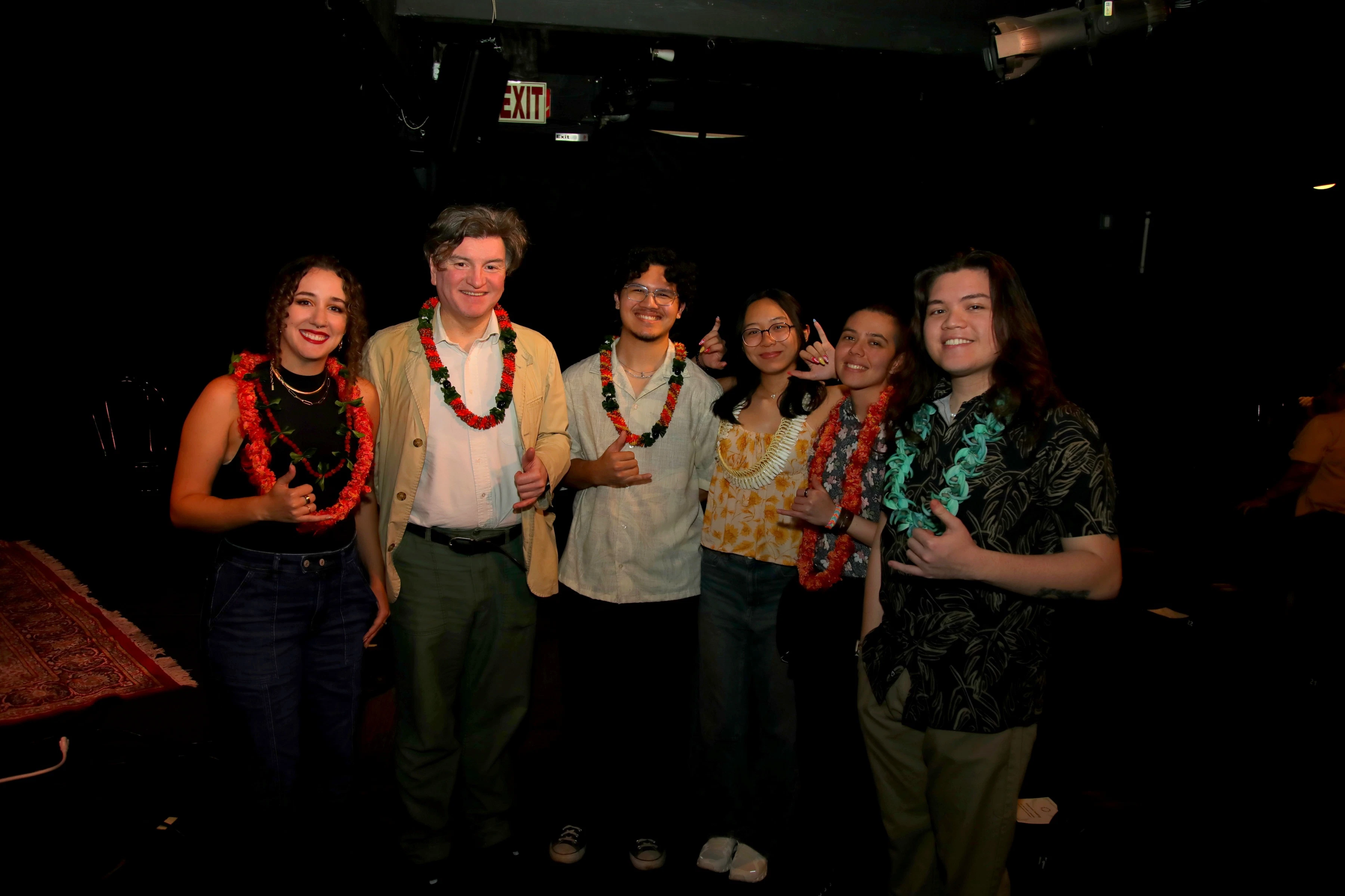 Artist Sasha Hercik, far left, and artist Richard O’Connor, second from the left, joined students in creating short films featured at the festival.