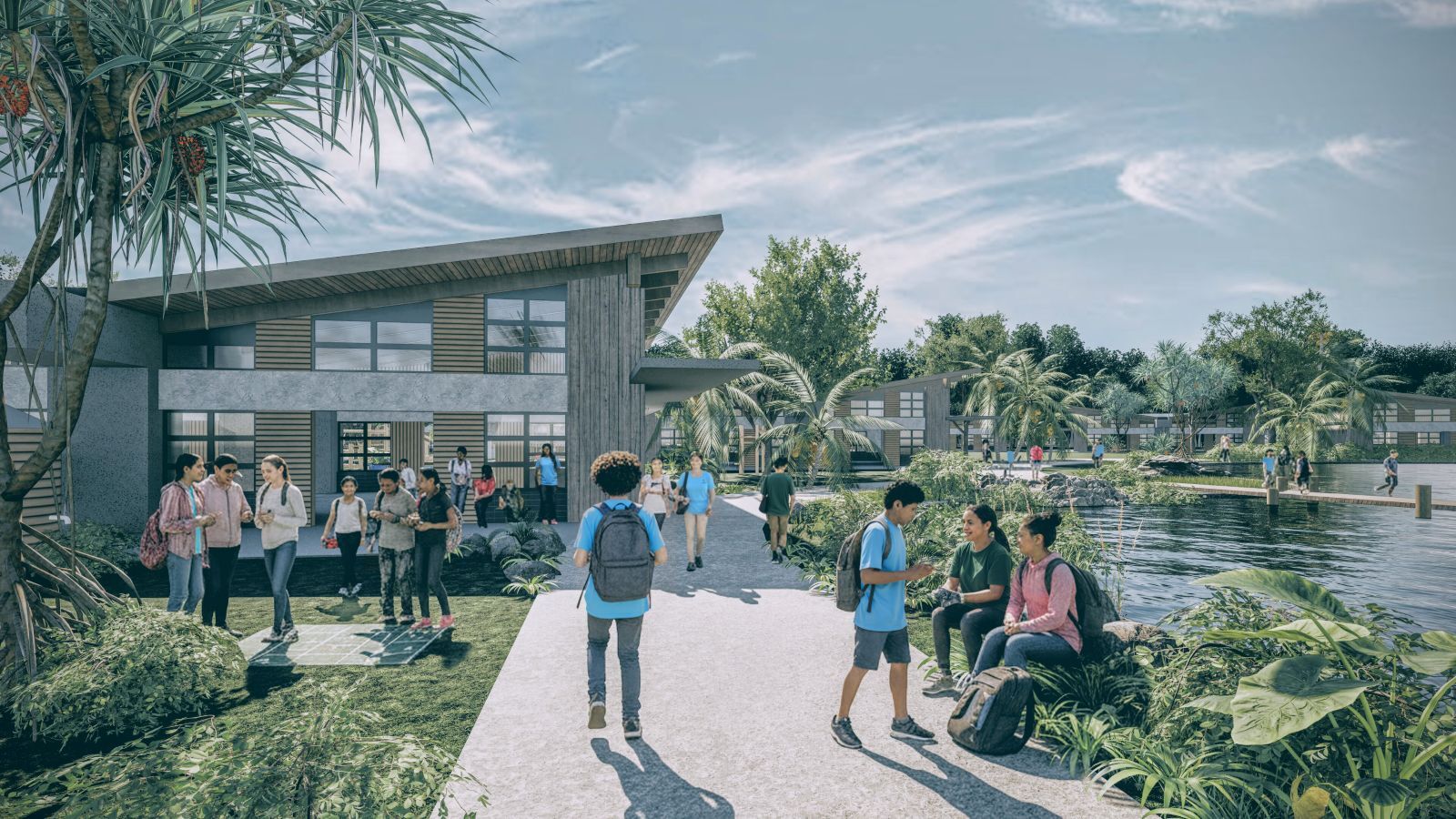 Rendering of Māhualauhīnano - Keaukaha Resiliency Center for Learning