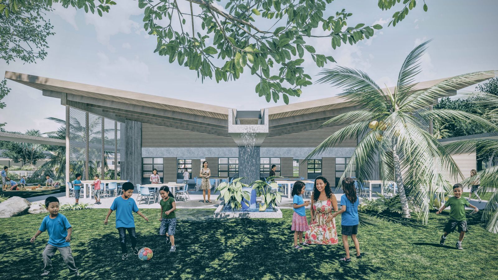 Rendering of Māhualauhīnano - Keaukaha Resiliency Center for Learning