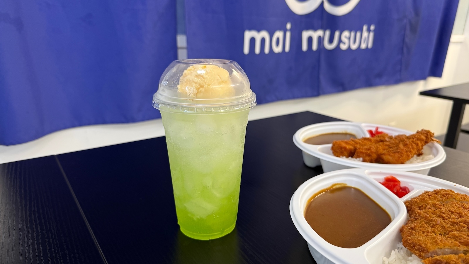 green apple soda float