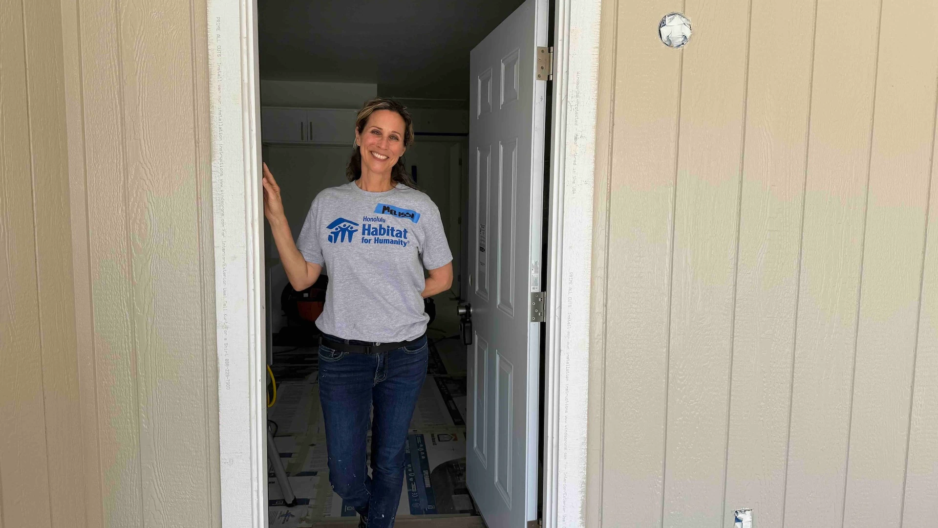 Honolulu Habitat for Humanity Executive Director Melissa Bruhl pictured at the future home for the Ho Family in Waimānalo.