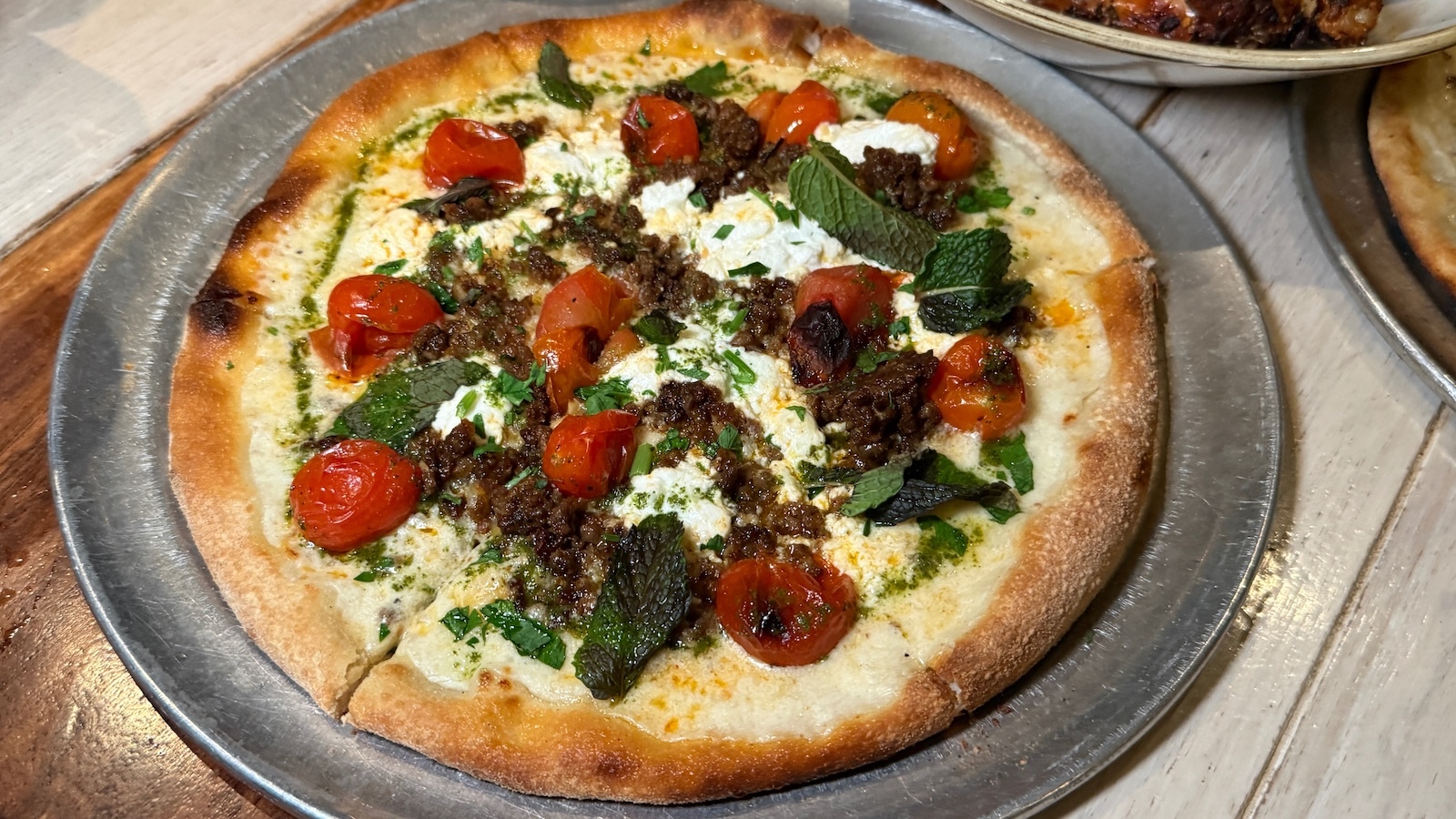 lamb sausage pizza