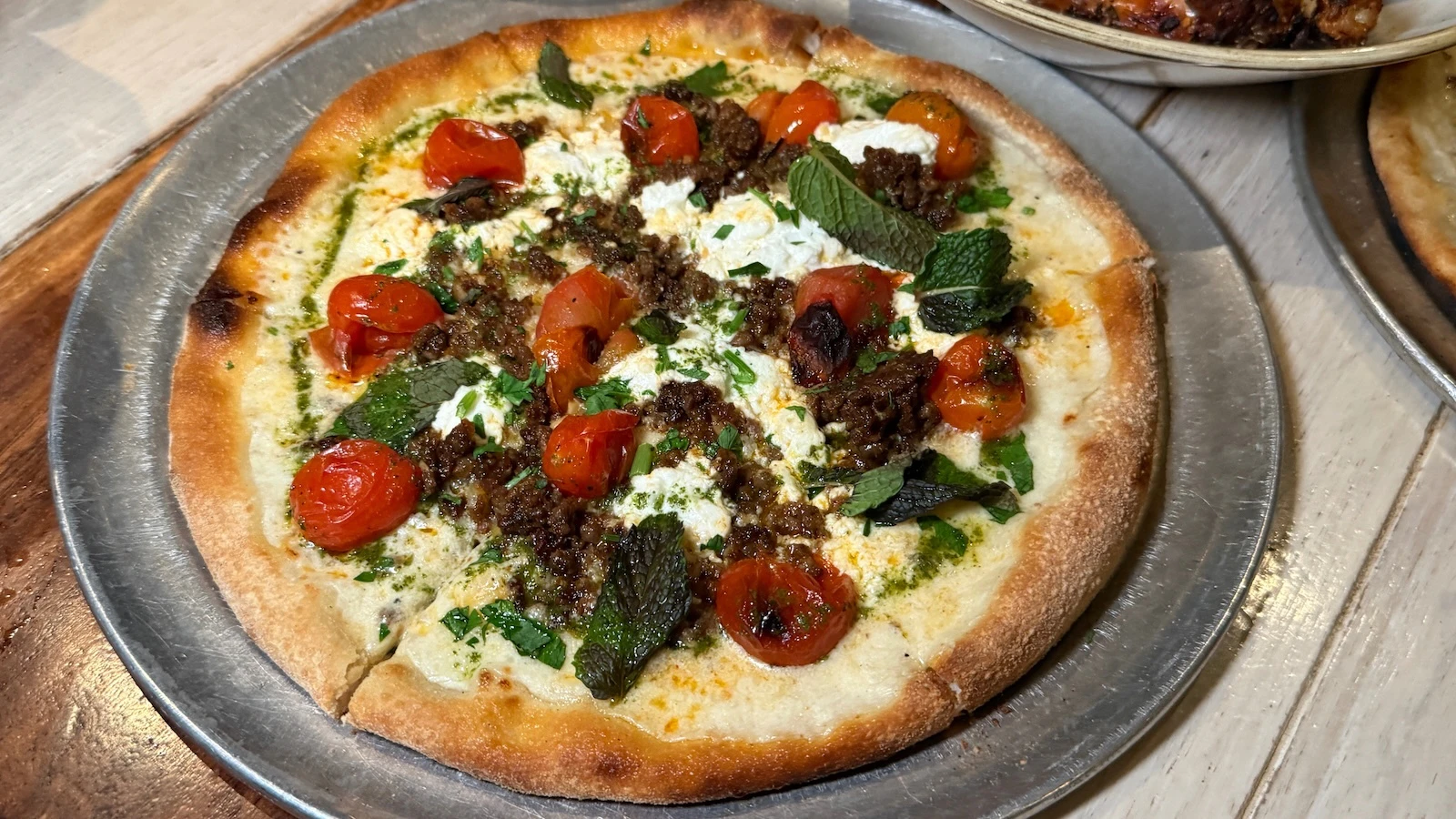lamb sausage pizza