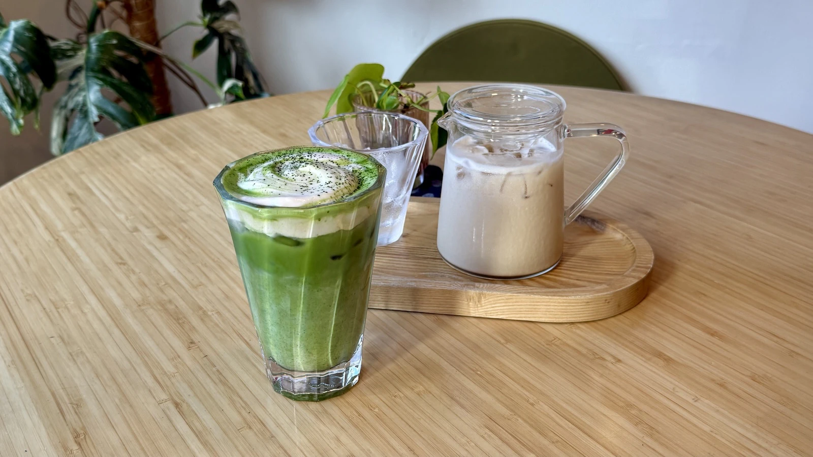 blueberry matcha latte