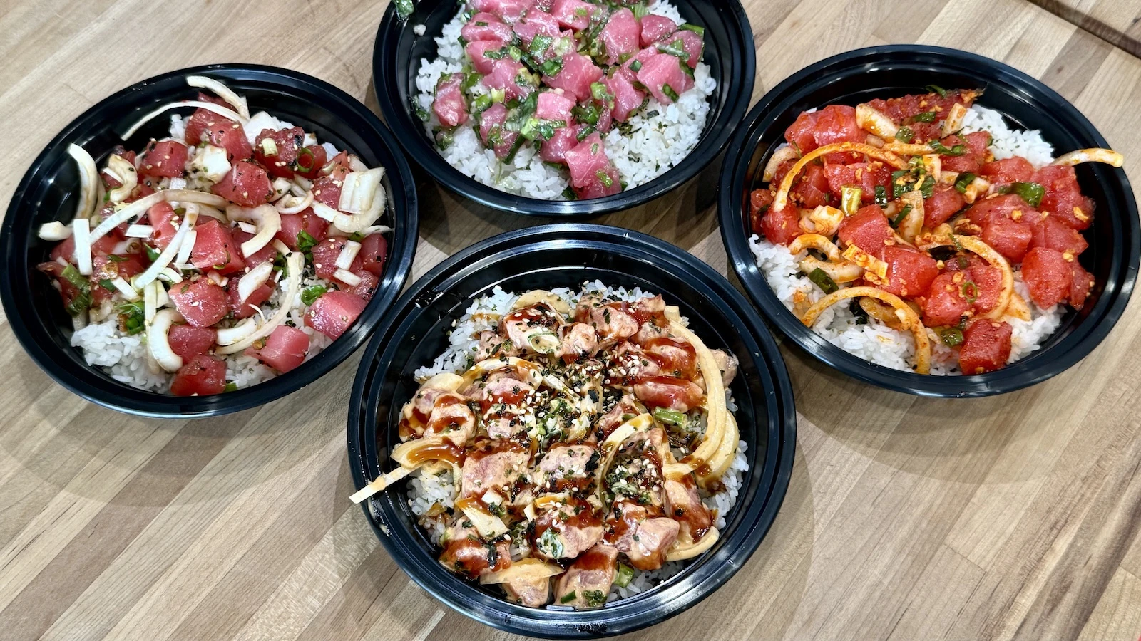 Four poke bowl flavors