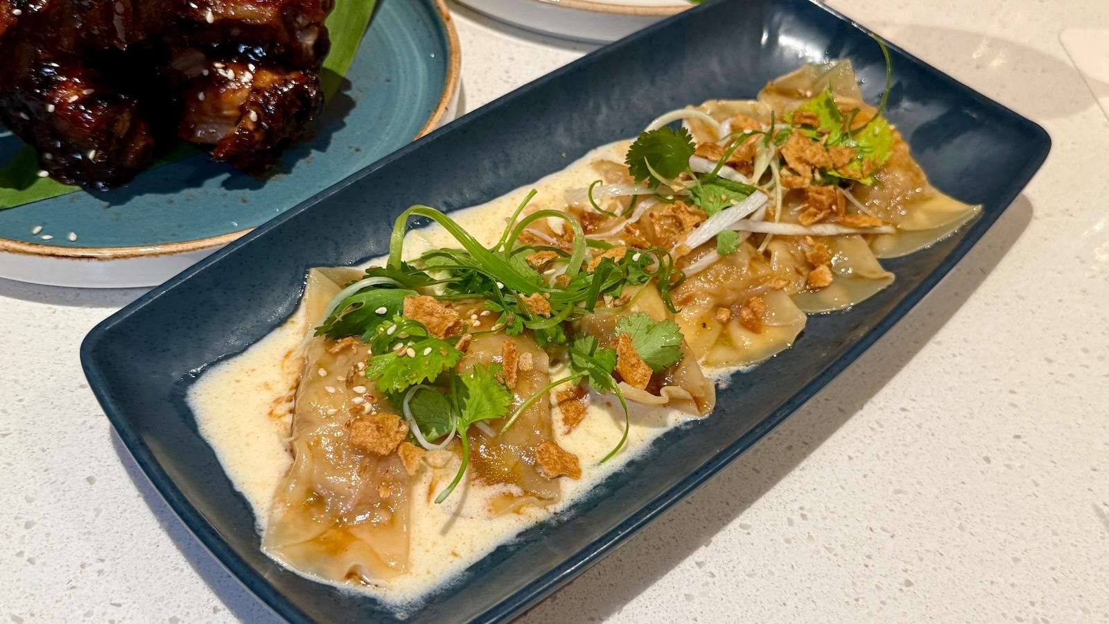 pork, shrimp, crab pillows