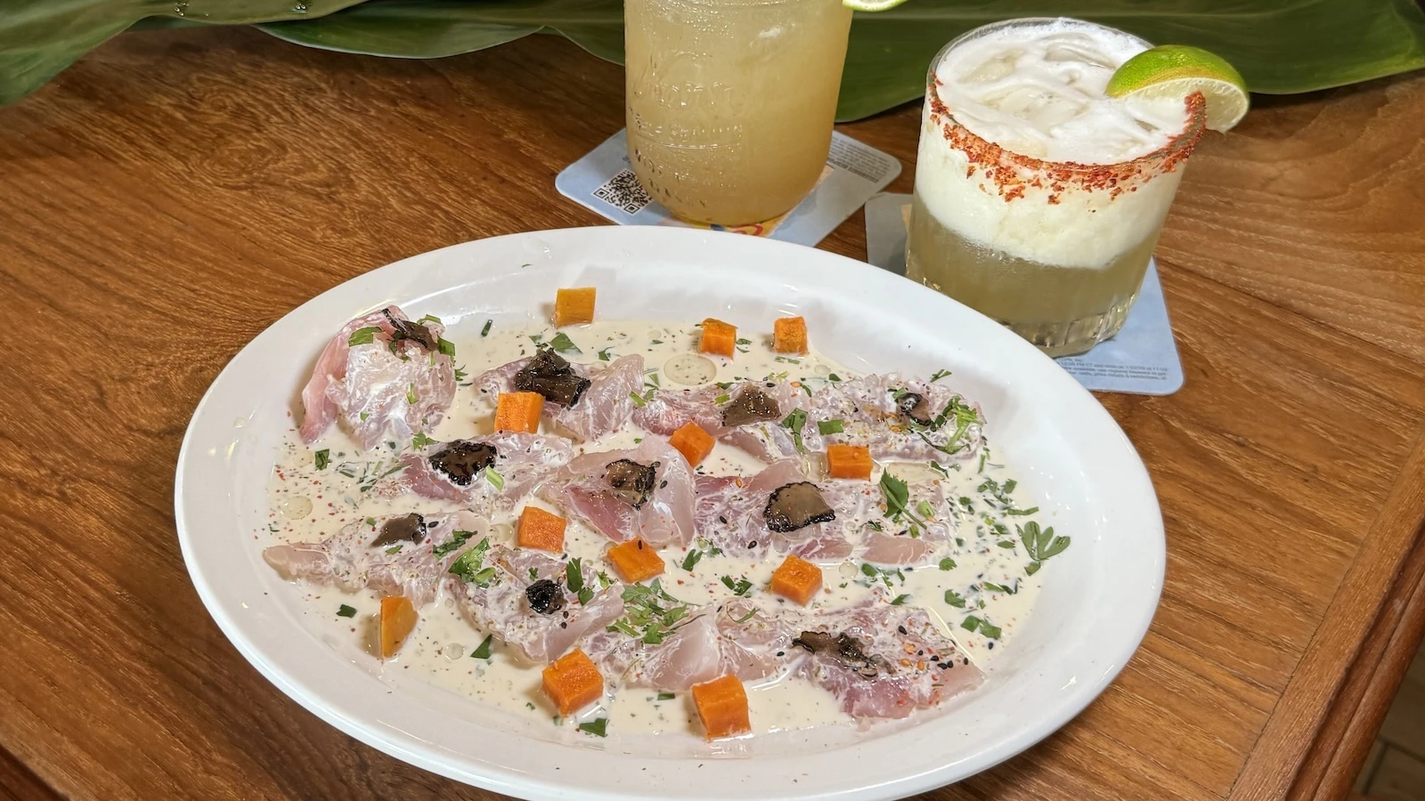 hamachi ceviche with truffles