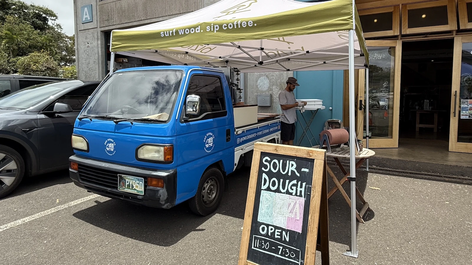 Ono Dough Co. blue truck