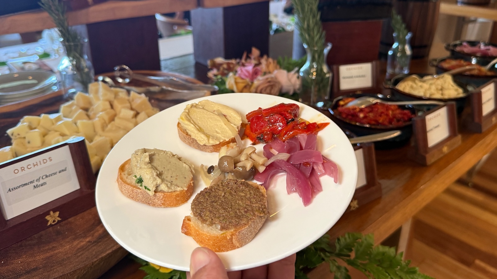 plate with hummus and pate