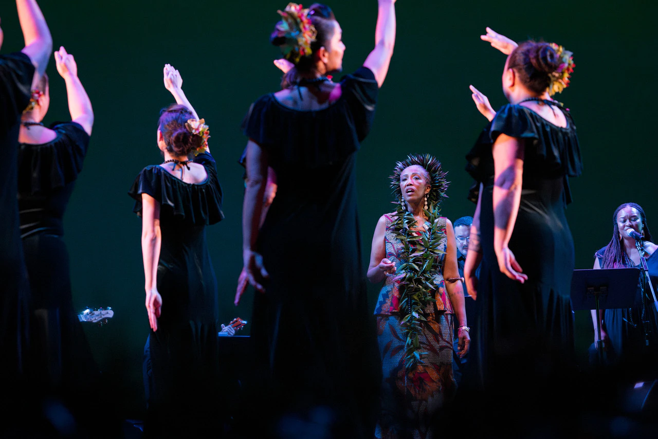 Artists came together for the world premiere concert of “Pōpoloheno: Songs of Resilience & Joy” on Friday, Aug. 1 at the Blue Shield of California Theater at Yerba Buena Center for the Arts in San Francisco, California.
