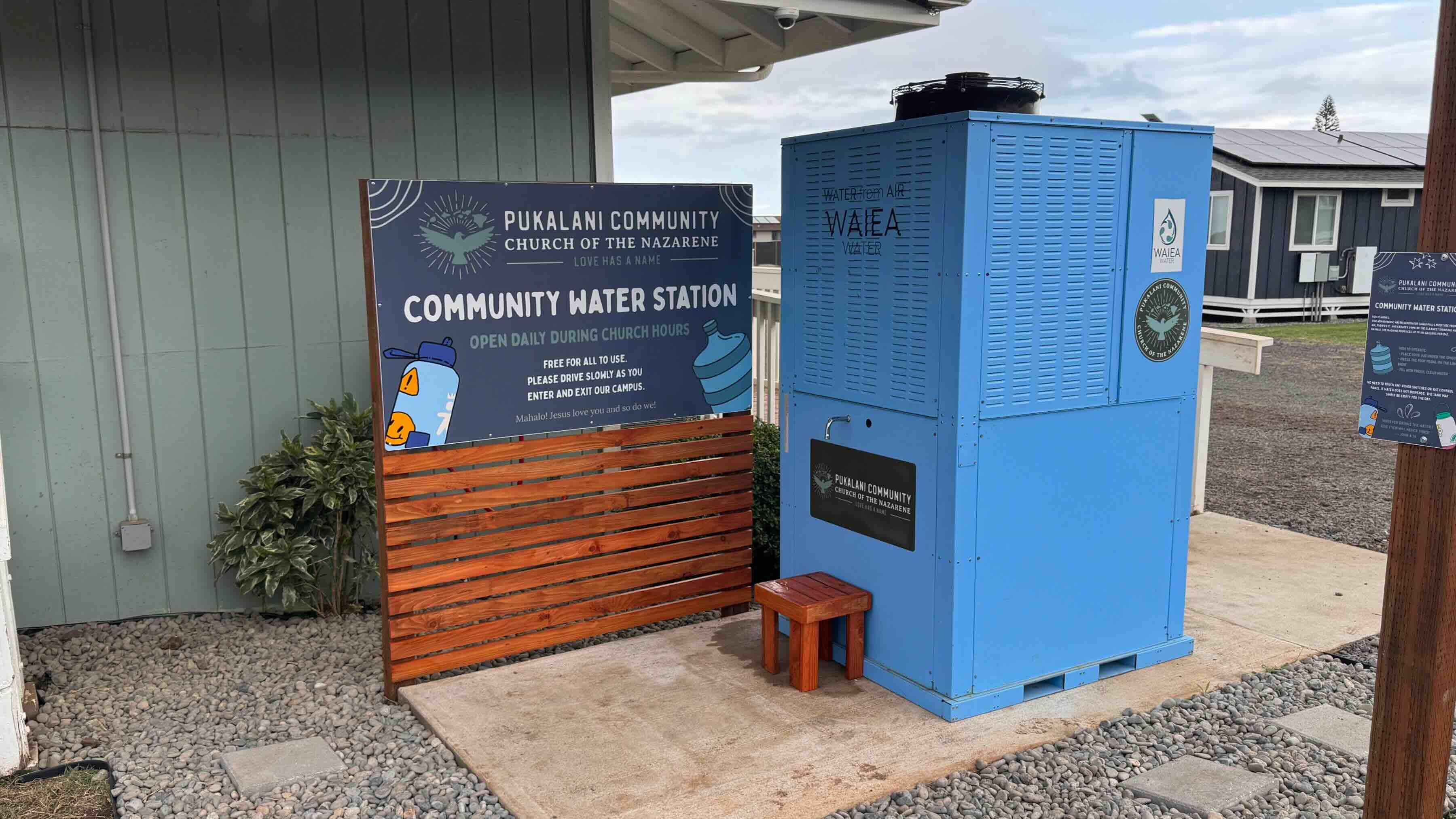 One of the amenities of living on site is the water station, provided by Waiea.