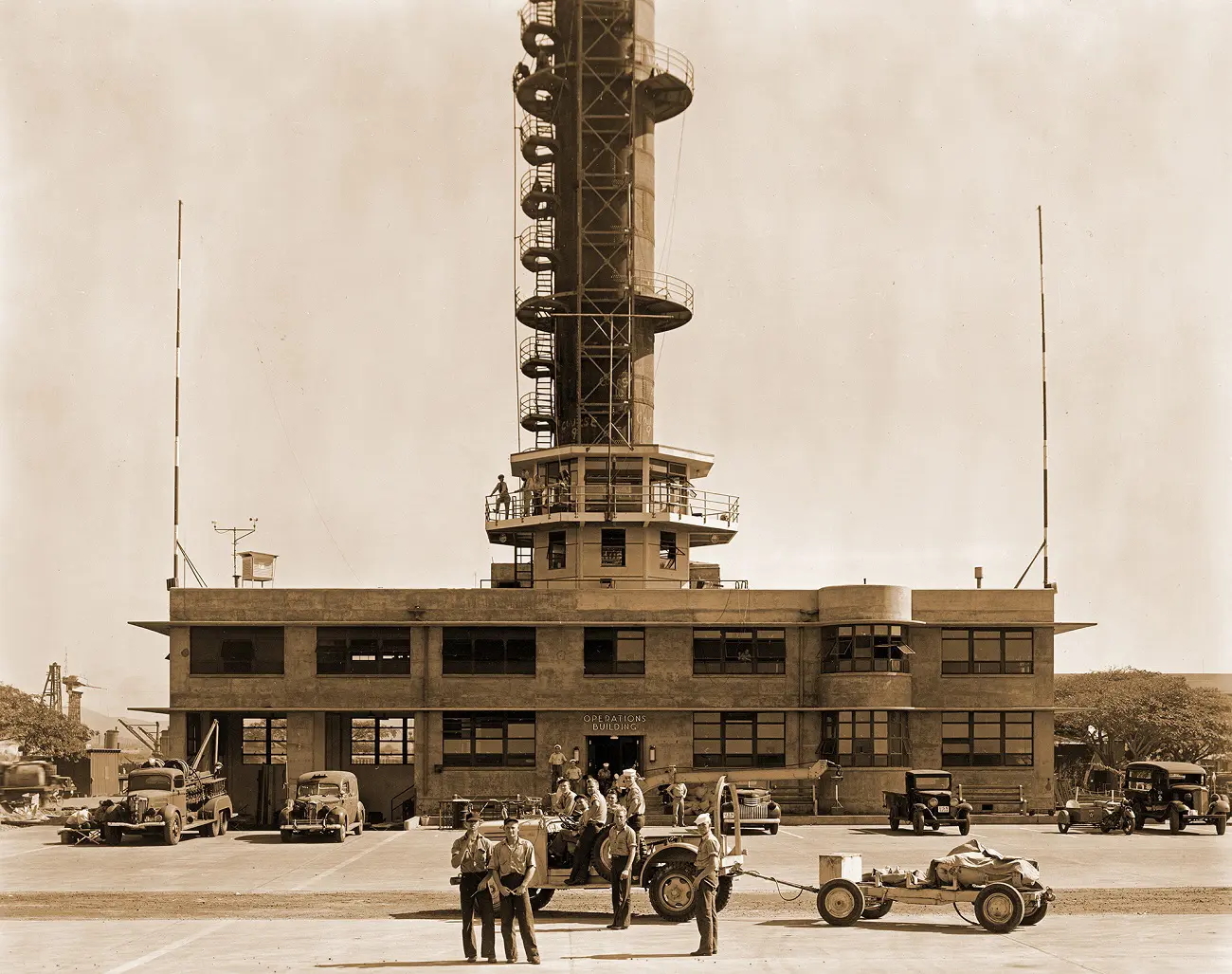 Historic photo of Ford Island Control Tower.