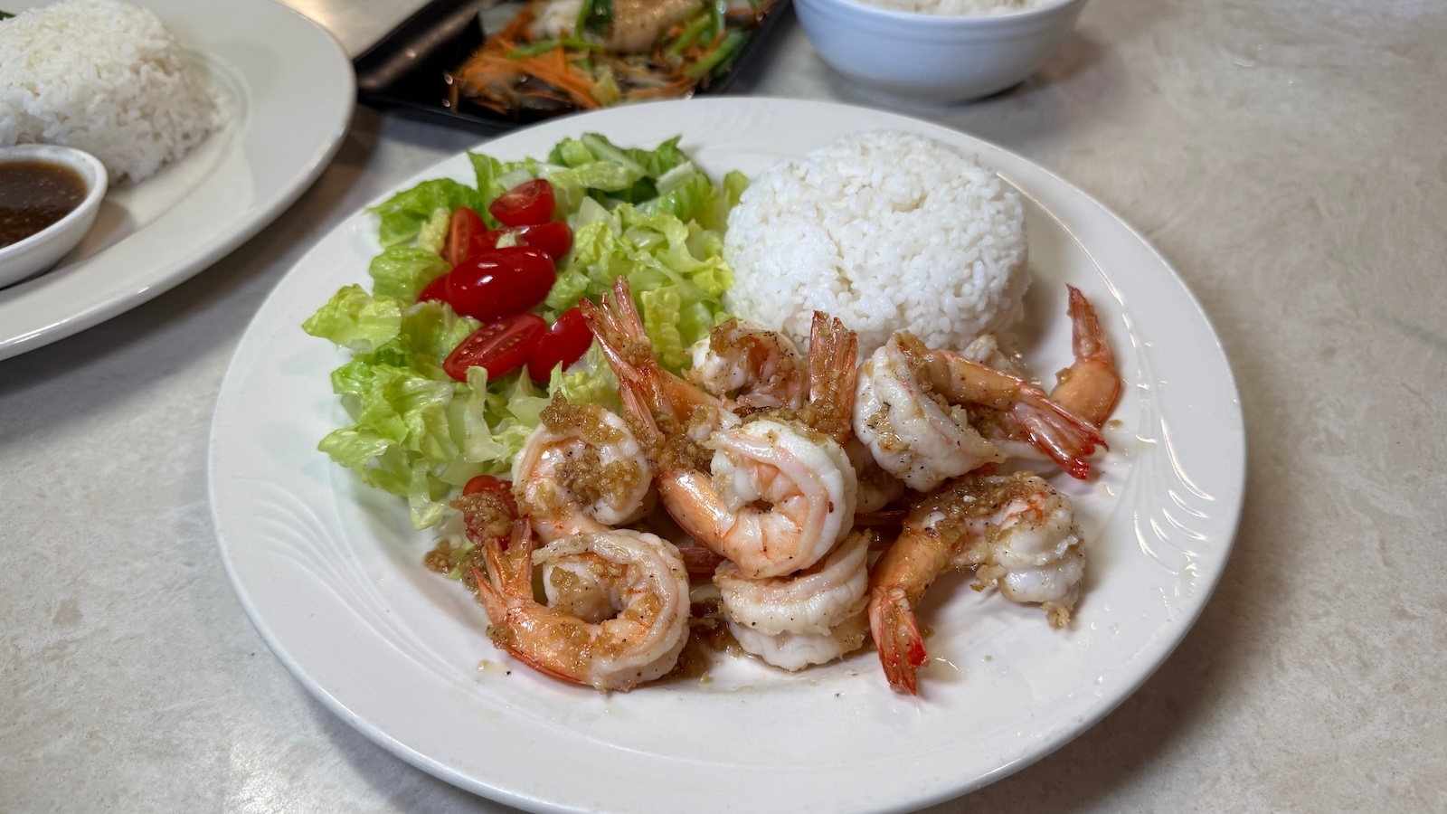 garlic shrimp plate