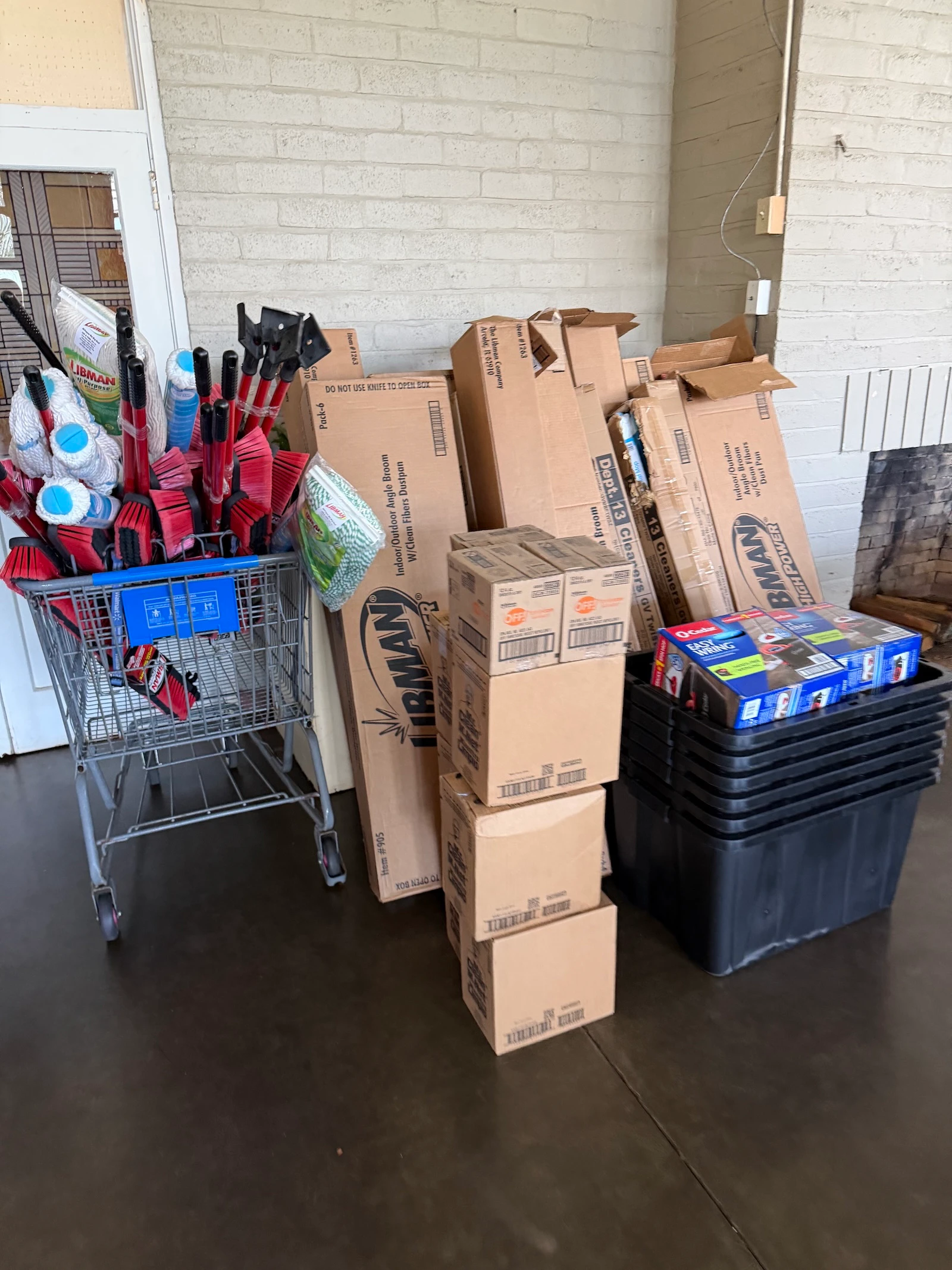 Cleaning supplies were needed after the recent flooding.